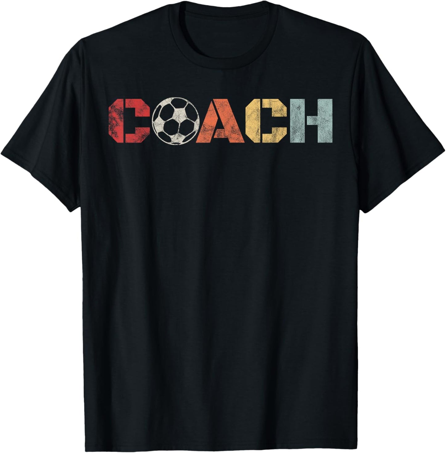 Soccer Coach Retro Vintage Instructional Soccer Ball Staff T-Shirt - T-Shirt | Black
