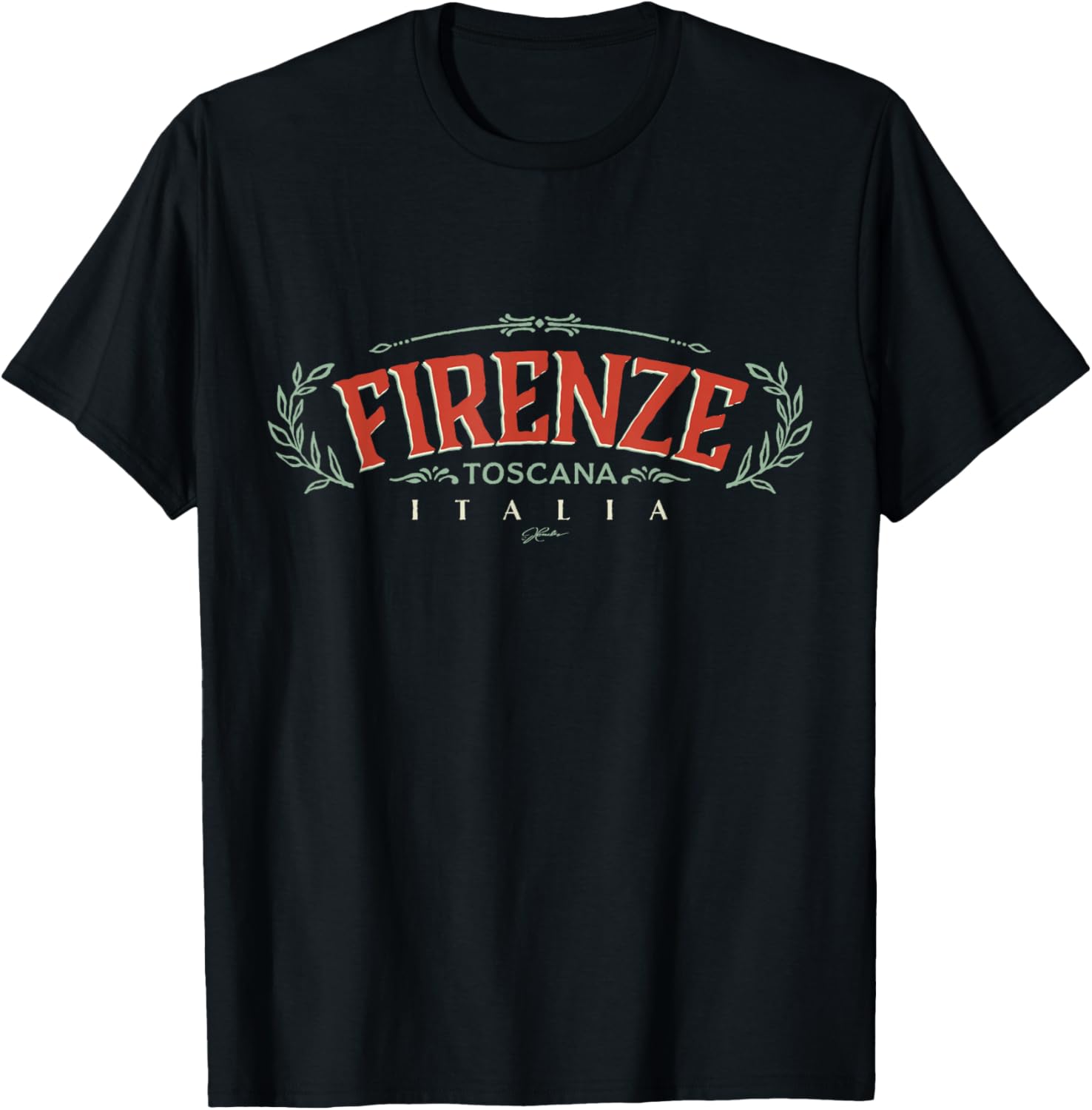 JCombs: Florence, Tuscany, Italy, Retro T-Shirt - T-Shirt | Black