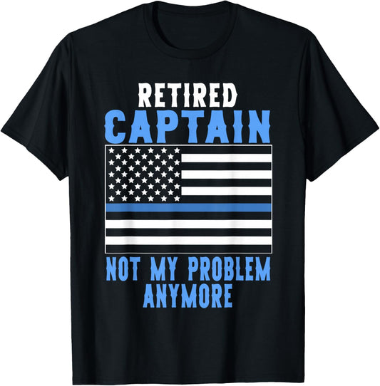 Retired Captain Police Officer T-Shirt - T-Shirt | Black