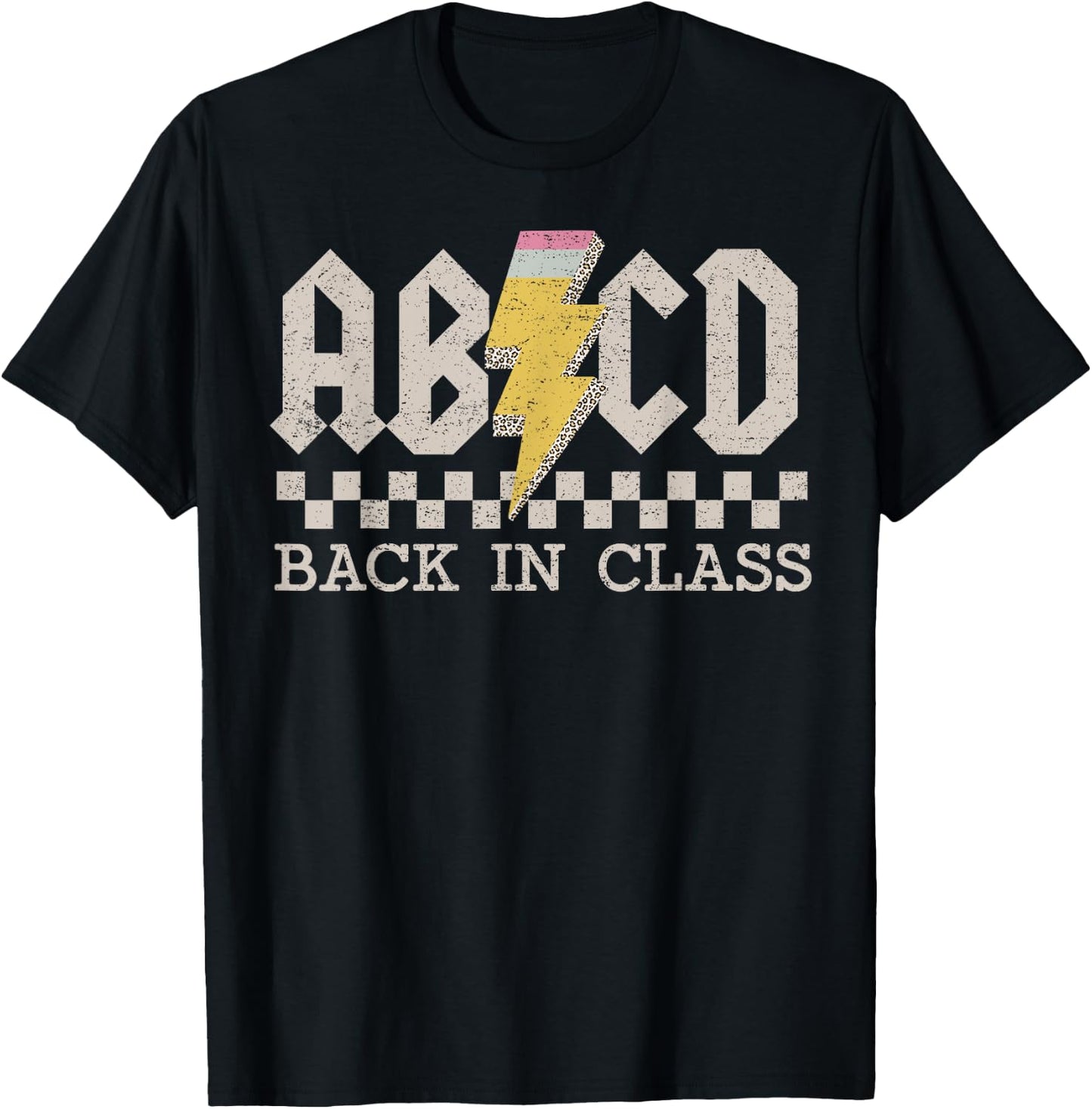 Retro Teacher Tour ABCD Back to School Back in Class Rock Men Women Girls Kids T-Shirt - T-Shirt | Black