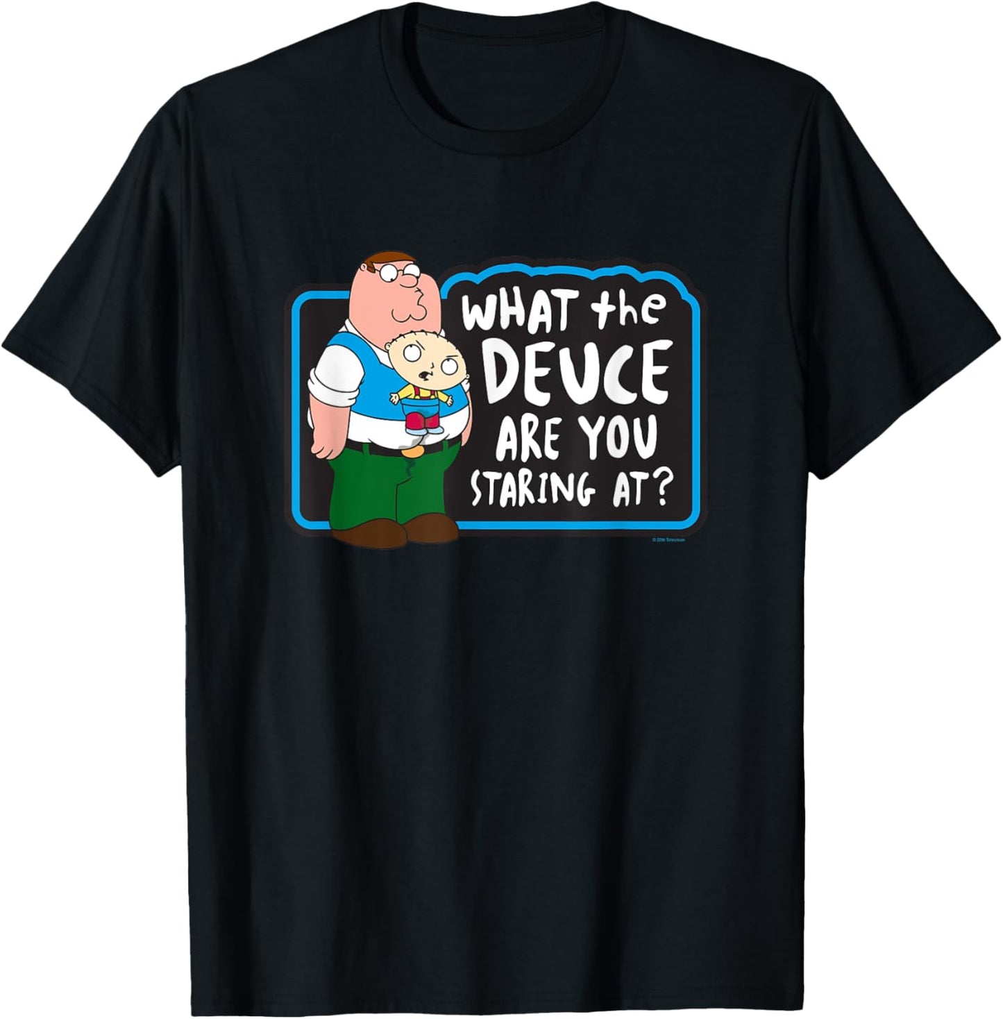 Family Guy What the Deuce Peter and Stewie Funny Cartoon T-Shirt - T-Shirt | Black
