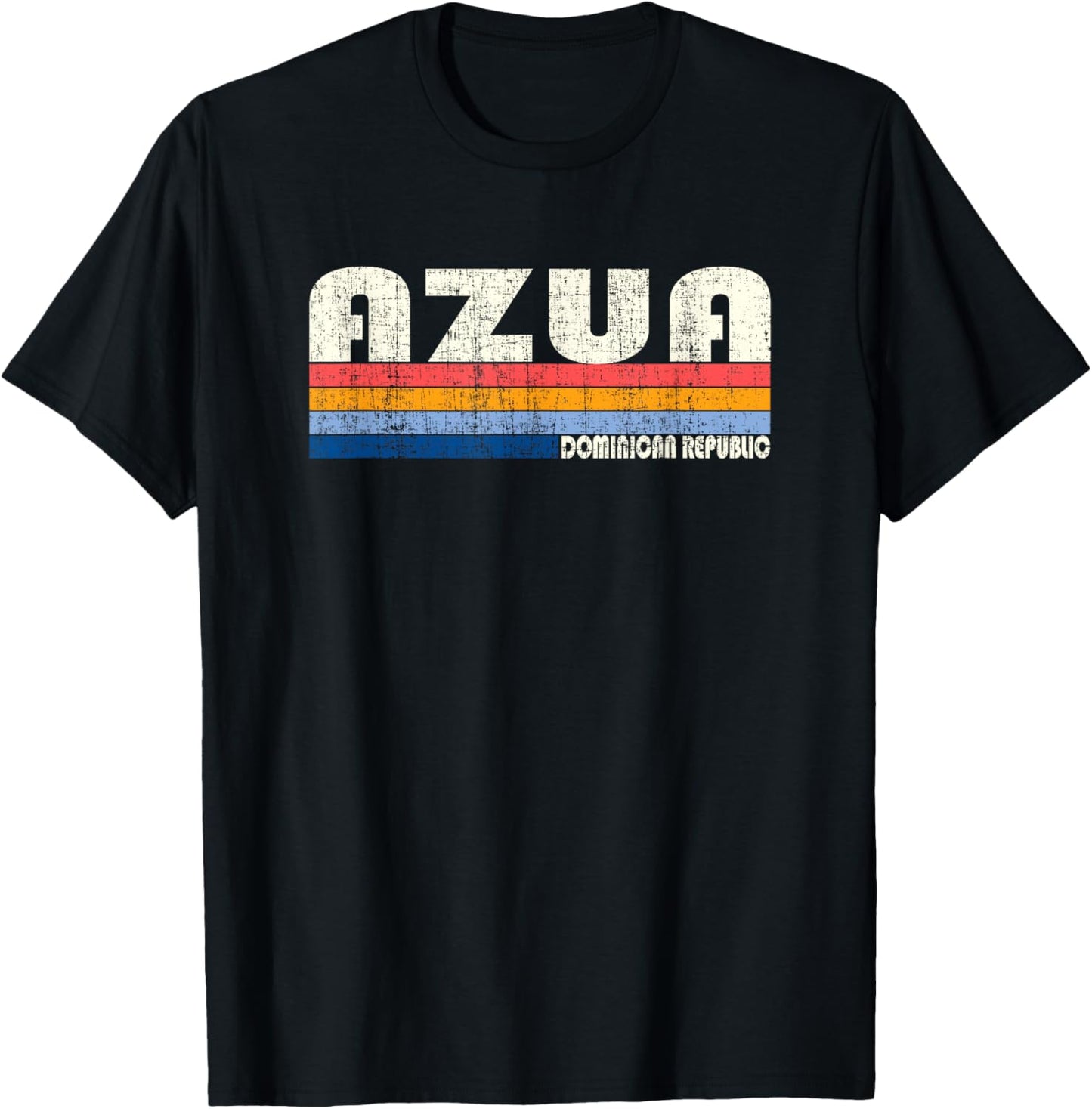 Retro Vintage 70s 80s Style Azua, Dominican Republic T-Shirt - T-Shirt | Black