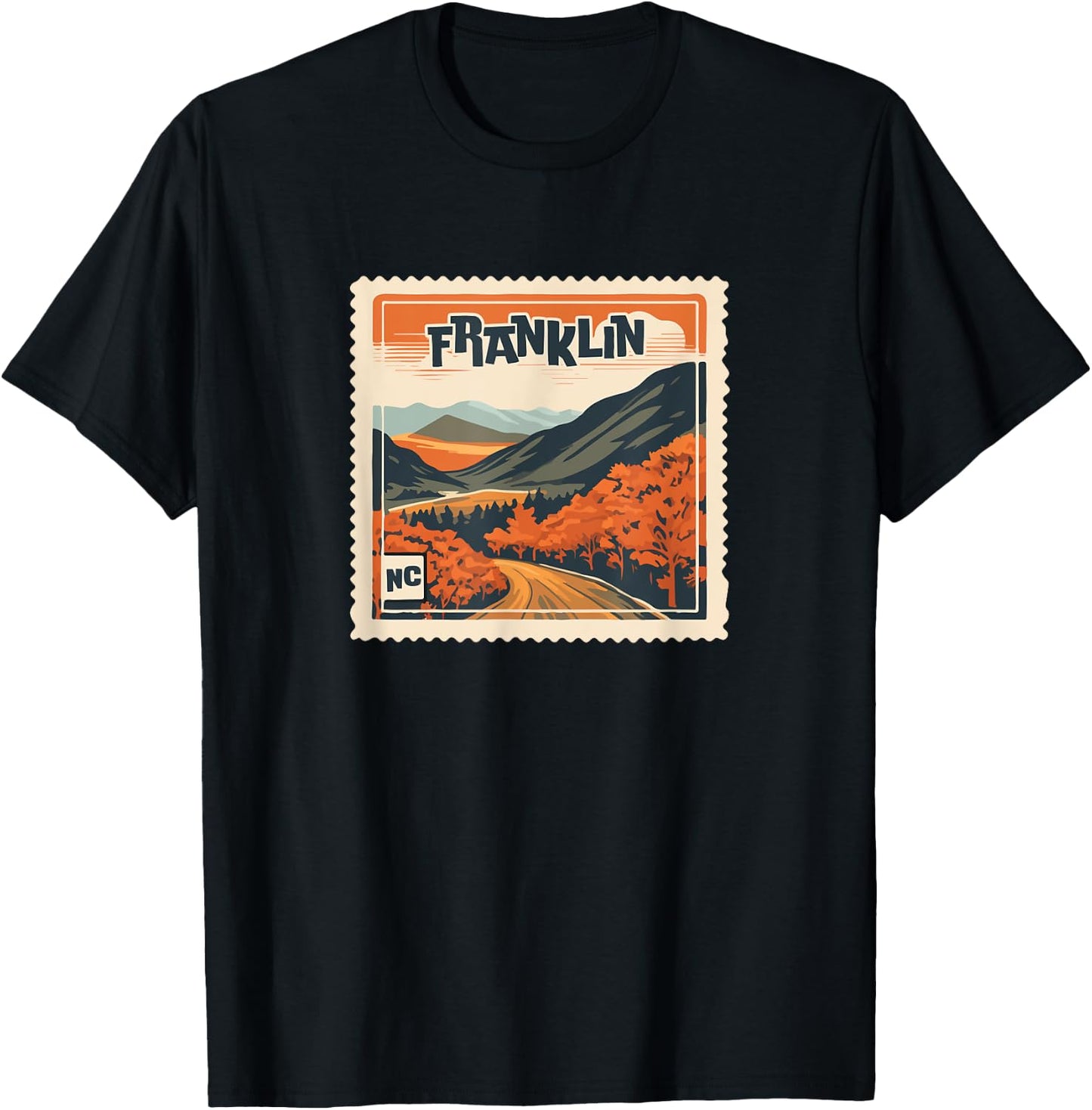 Franklin NC Mountain Franklin NC Travel Hiking Vacation T-Shirt - T-Shirt | Black