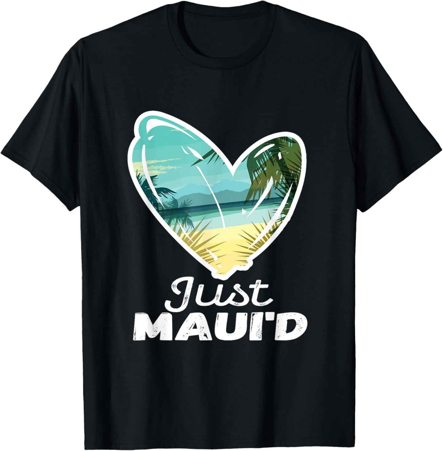 Newlywed Honeymoon Souvenir Just Married Just Maui'd Hawaii T-Shirt - T-Shirt | Black