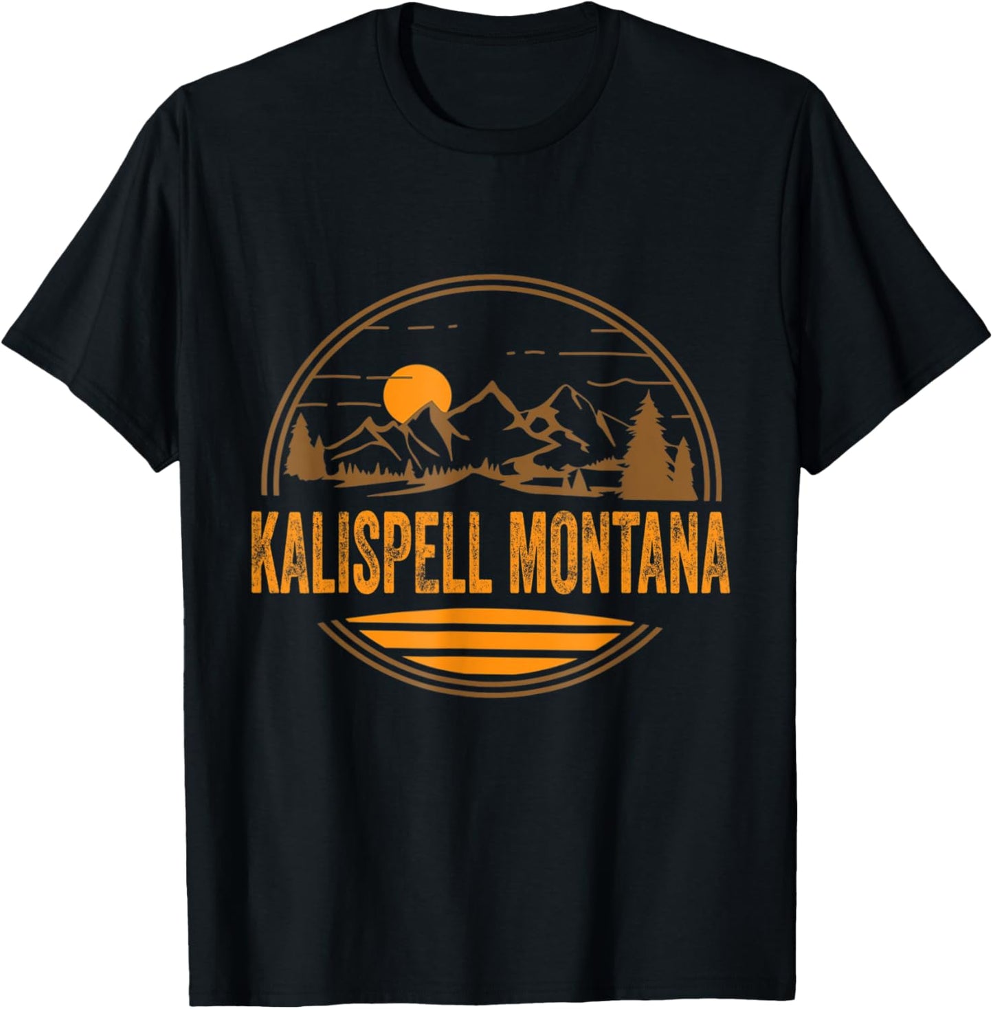 Kalispell, Montana Mountain Hiking Souvenir T-Shirt - T-Shirt | Black