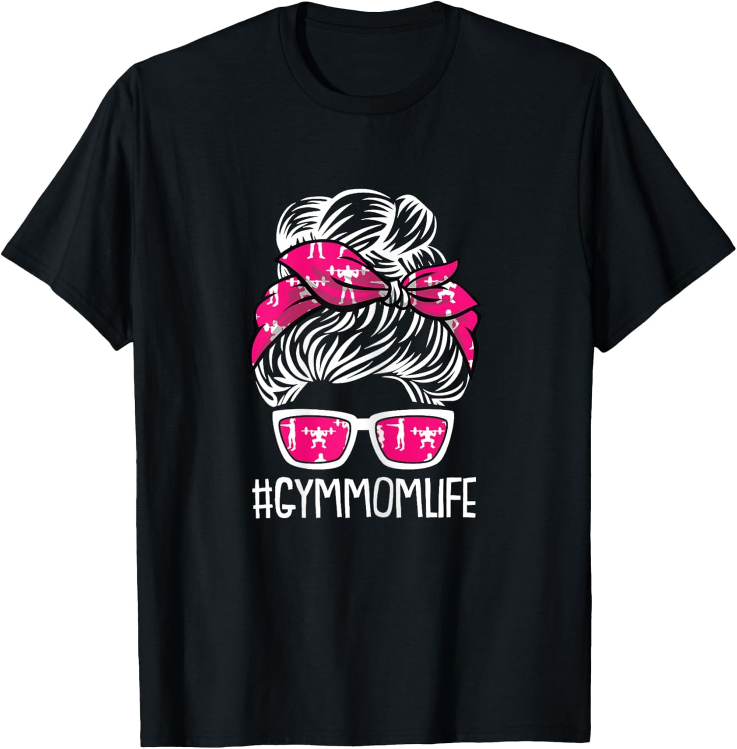 Gym Mom Life Mothers Day Fitness Workout Lover Mama Mommy T-Shirt - T-Shirt | Black
