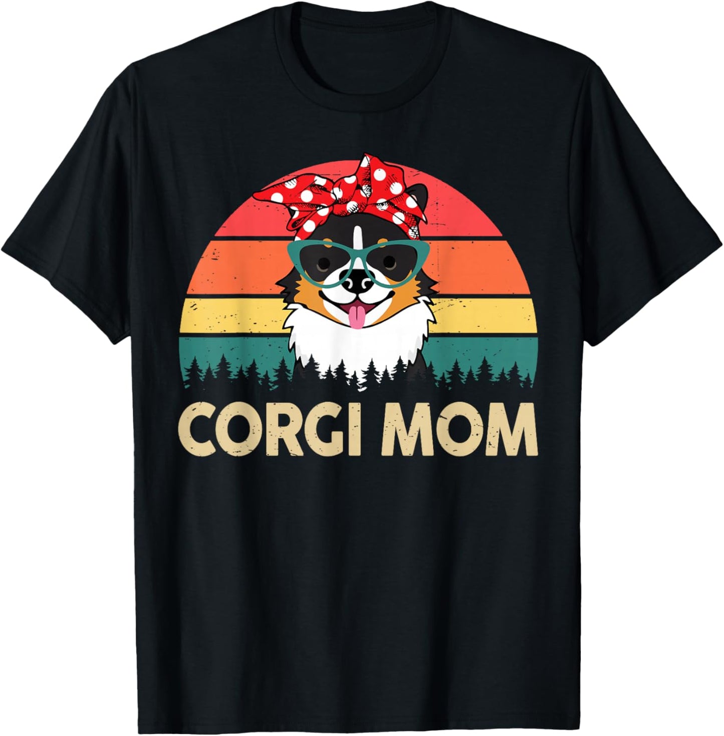 Corgi Mom T-Shirt - T-Shirt | Black