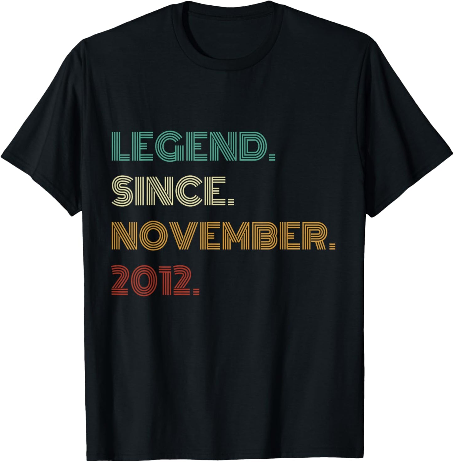 13 Years Old Legend Since November 2012 13th Birthday T-Shirt - T-Shirt | Black