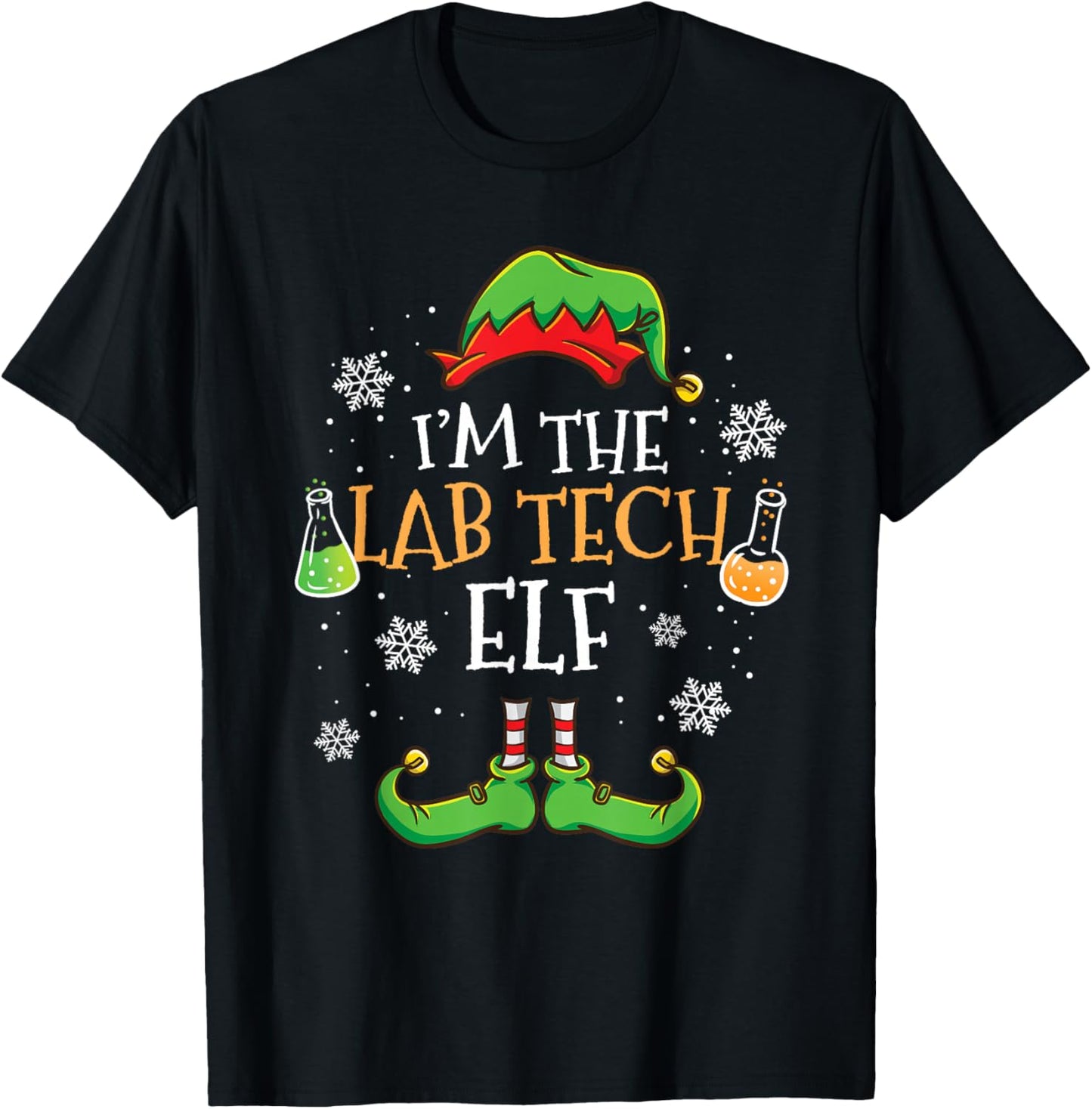 Im The Lab Tech Elf Christmas T-Shirt - T-Shirt | Black