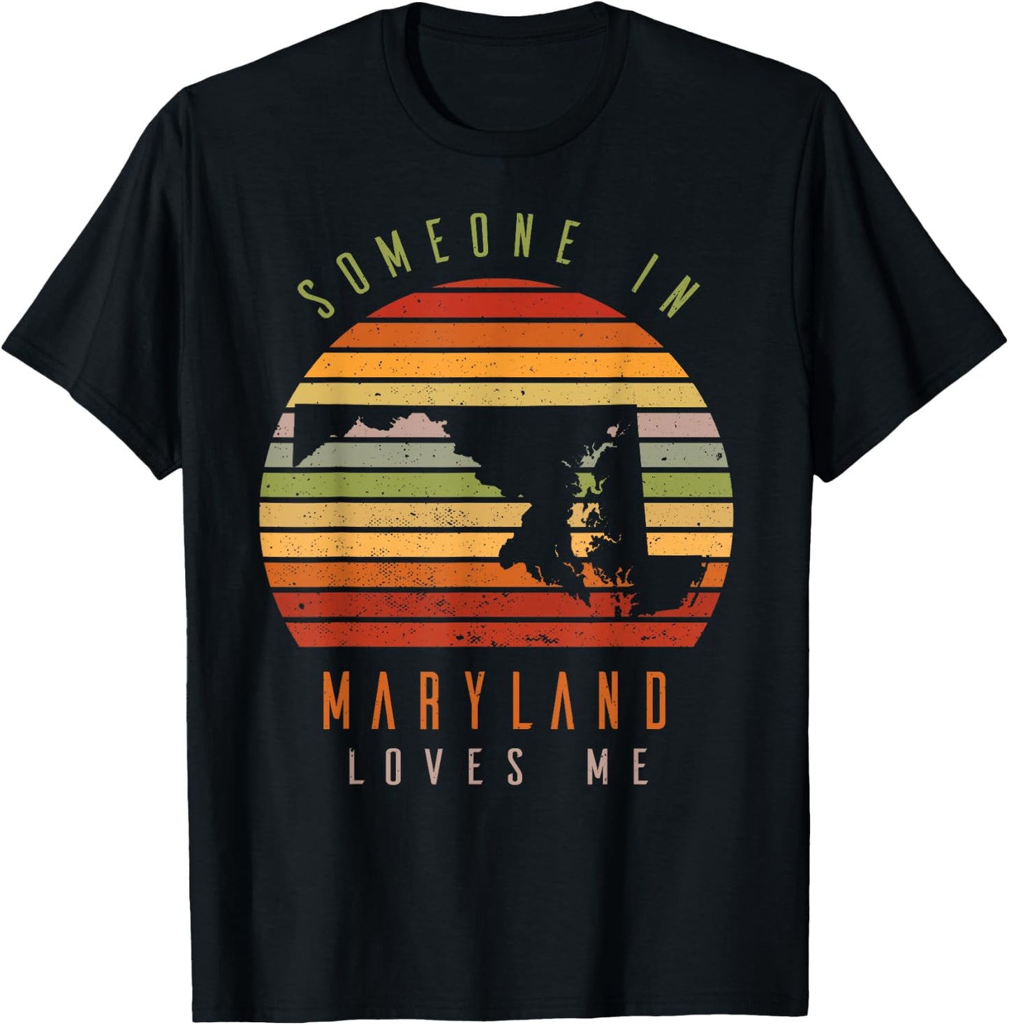 Someone In Maryland Loves Me Vintage State Retro T-Shirt - T-Shirt | Black