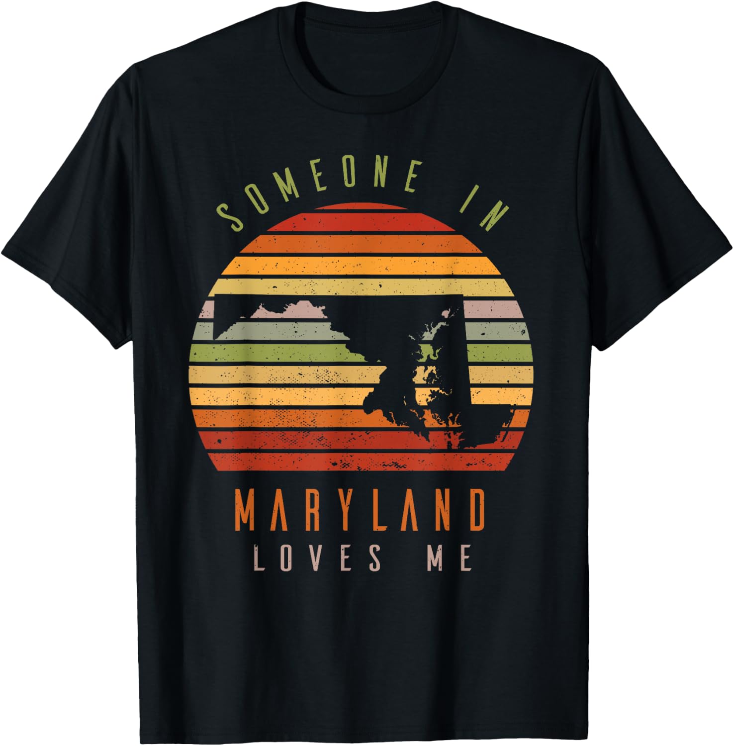 Someone In Maryland Loves Me Vintage State Retro T-Shirt - T-Shirt | Black