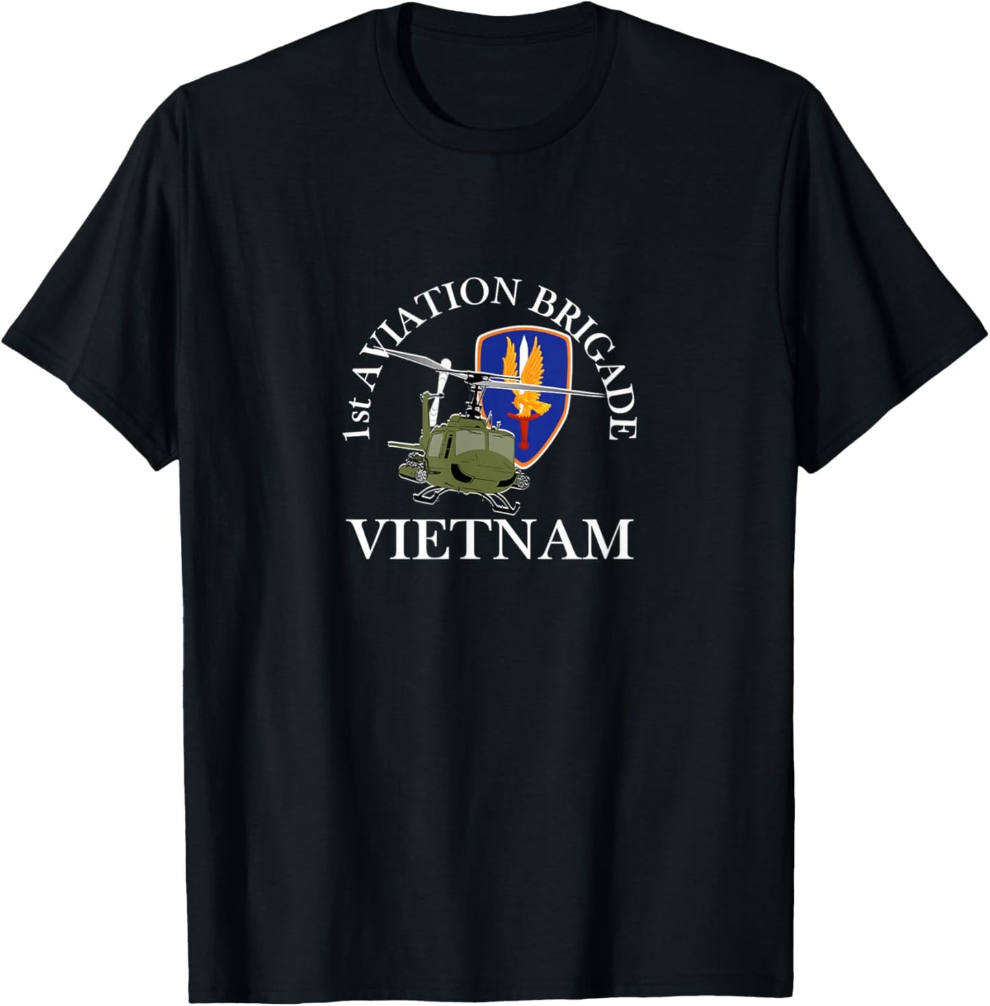 1st Aviation Brigade Vietnam Veteran The Golden Hawks Xmas T-Shirt - T-Shirt | Black