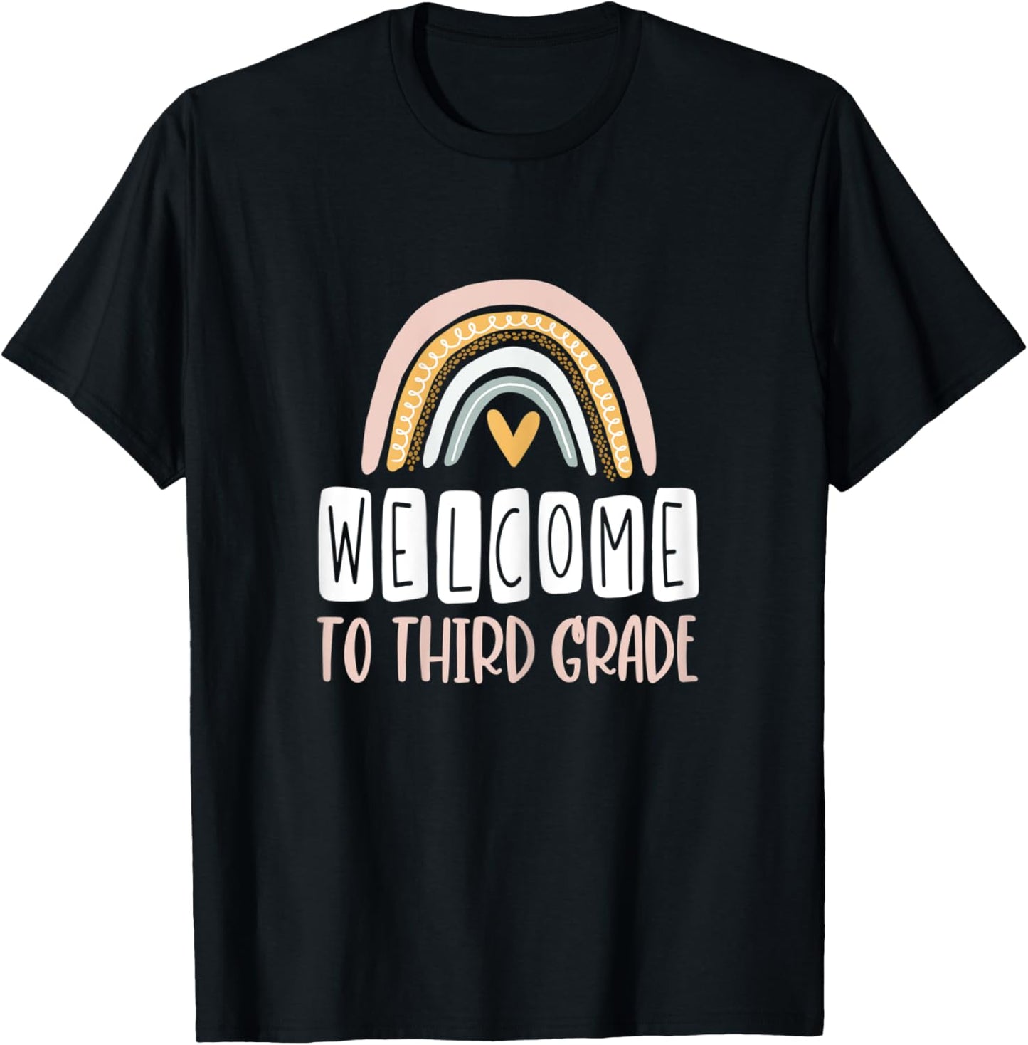 Welcome to Third Grade Boho Rainbow Back to School 3rd Grade T-Shirt - T-Shirt | Black