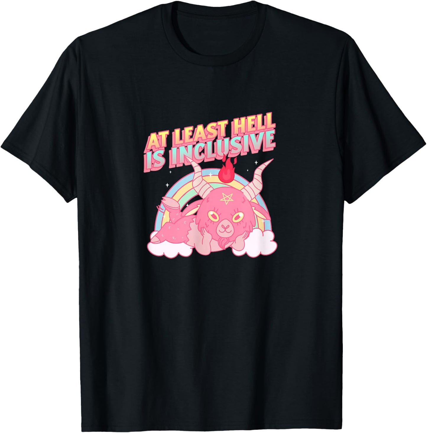 At Least Hell is Inclusive Cute Pink Baby Baphomet T-Shirt - T-Shirt | Black