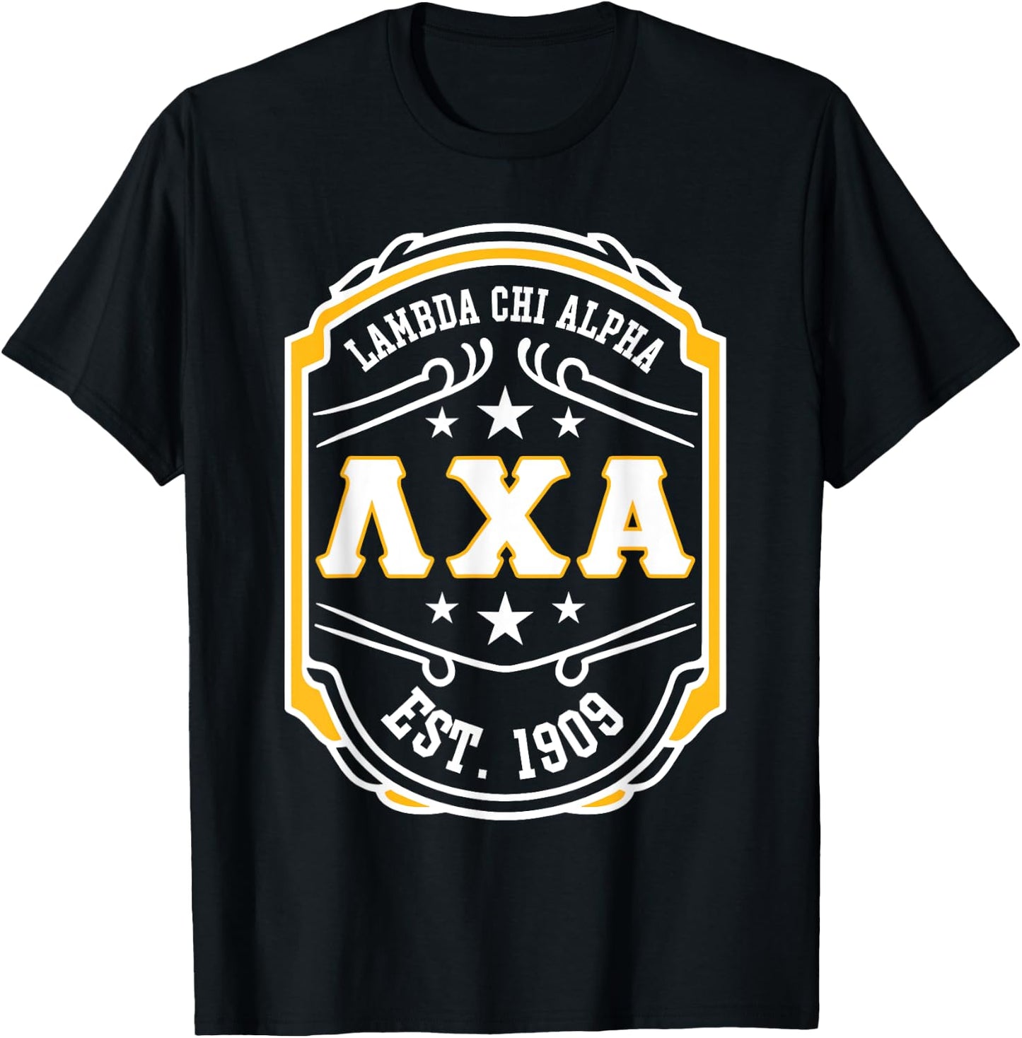 Lambda Chi Alpha Fraternity Lambda Est 1909 T-Shirt - T-Shirt | Black