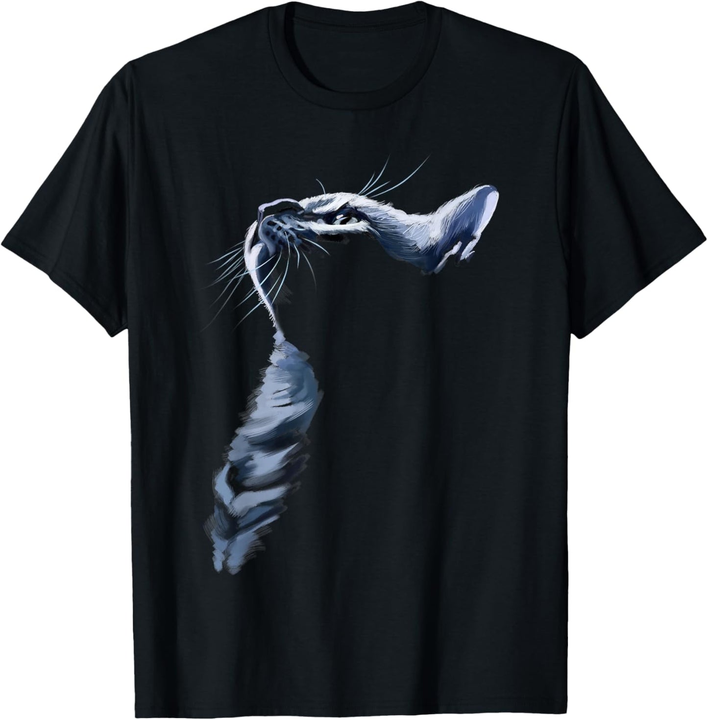 Grey Cat Shadowed Cats Shirt Gifts Women Kids T-Shirt - T-Shirt | Black