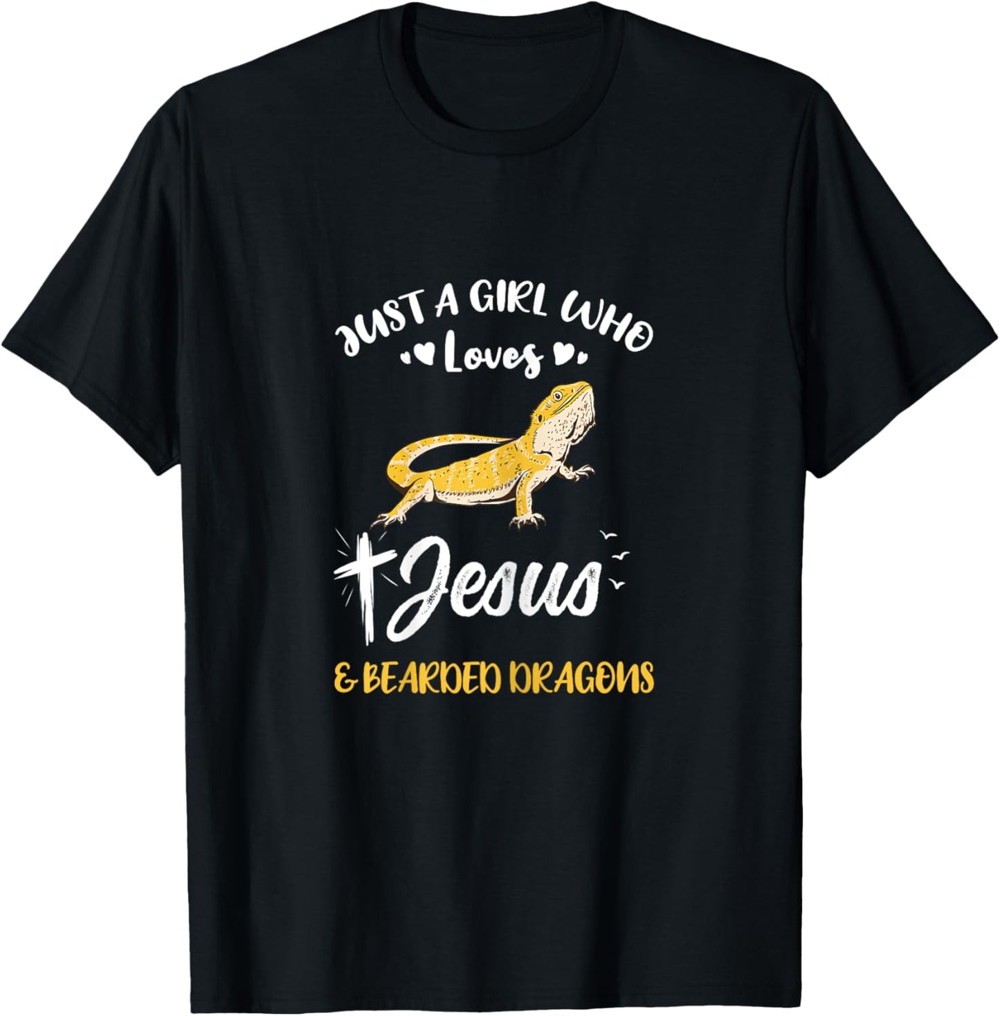 Just A Girl Who Loves Jesus And Bearded Dragons T-Shirt - T-Shirt | Black