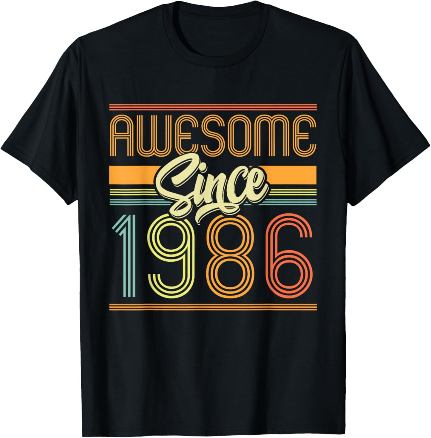 Awesome Since 1986 39th Birthday 39 Years Old Bday Men Women T-Shirt - T-Shirt | Black