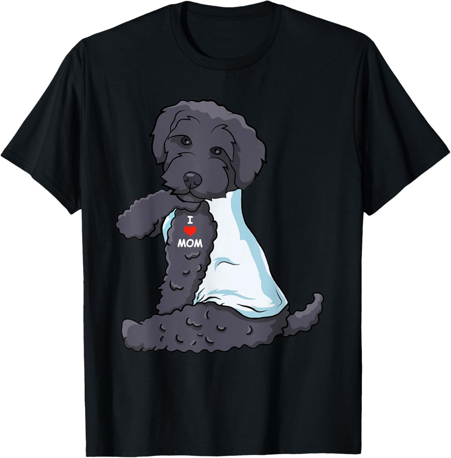 I Love Mom Tattoo Schnoodle Mom Dog Lover Women T-Shirt - T-Shirt | Black