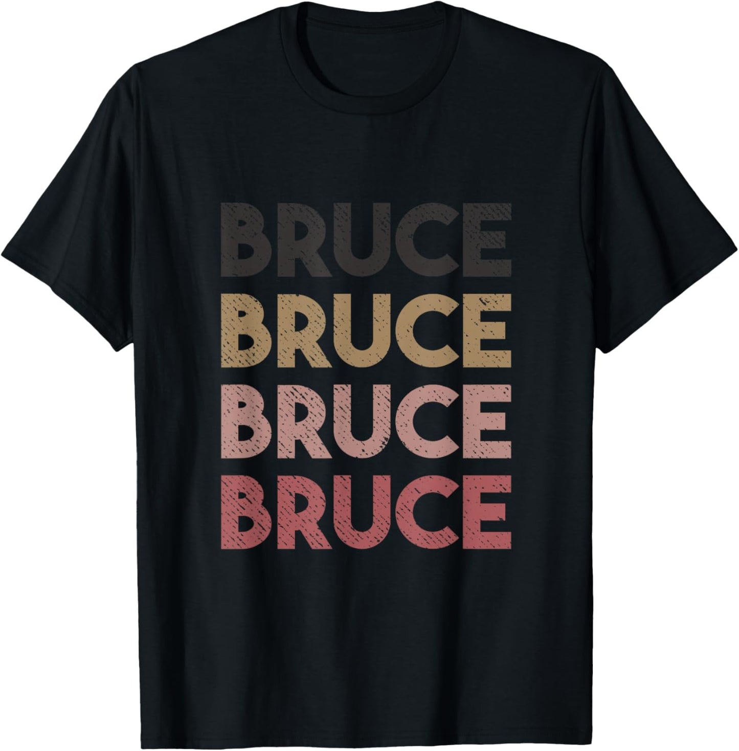 Bruce Retro Style Vintage Distressed T-Shirt - T-Shirt | Black