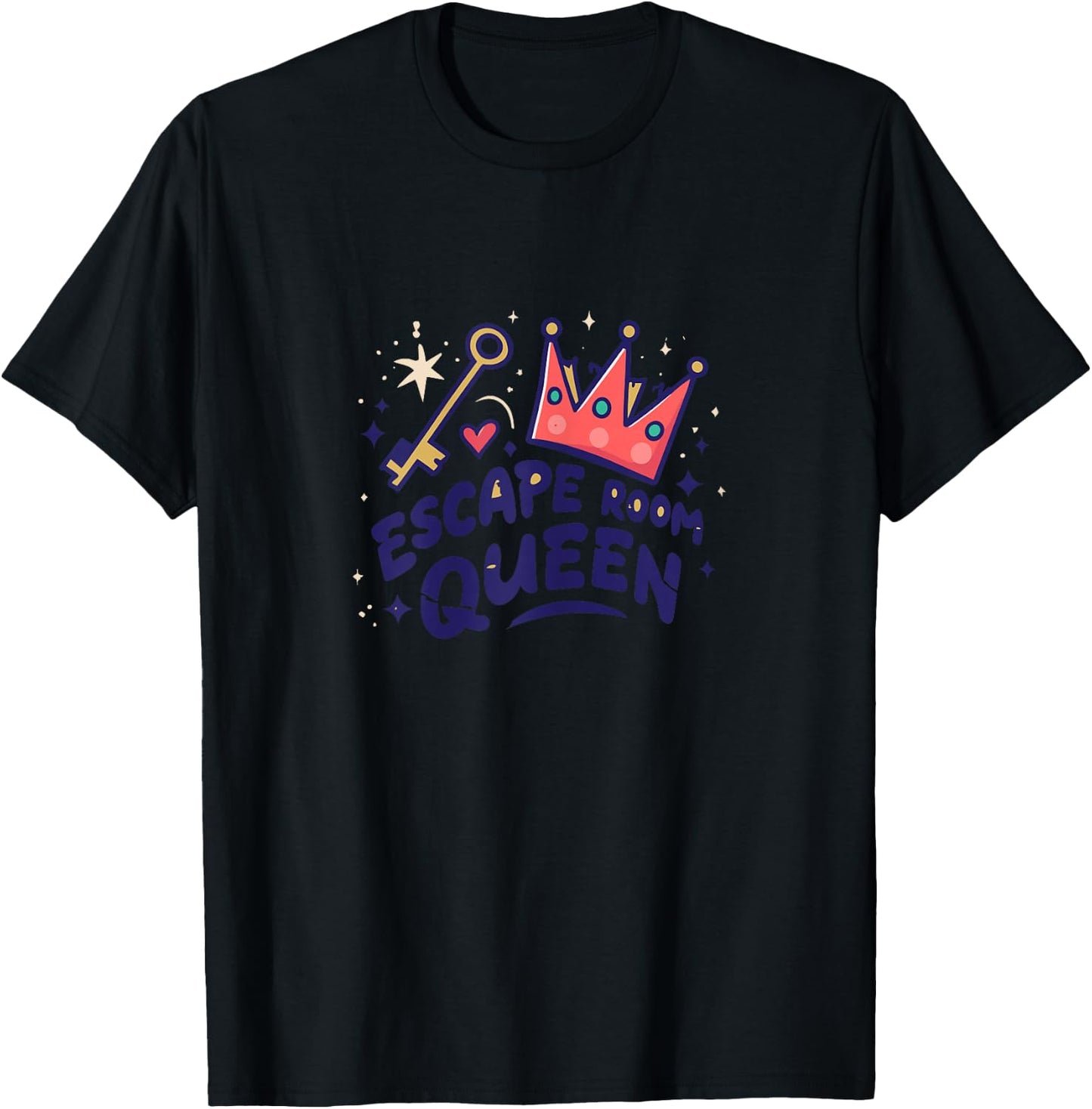 Birthday Party Favor | Girls Teens Escape Room Queen T-Shirt - T-Shirt | Black
