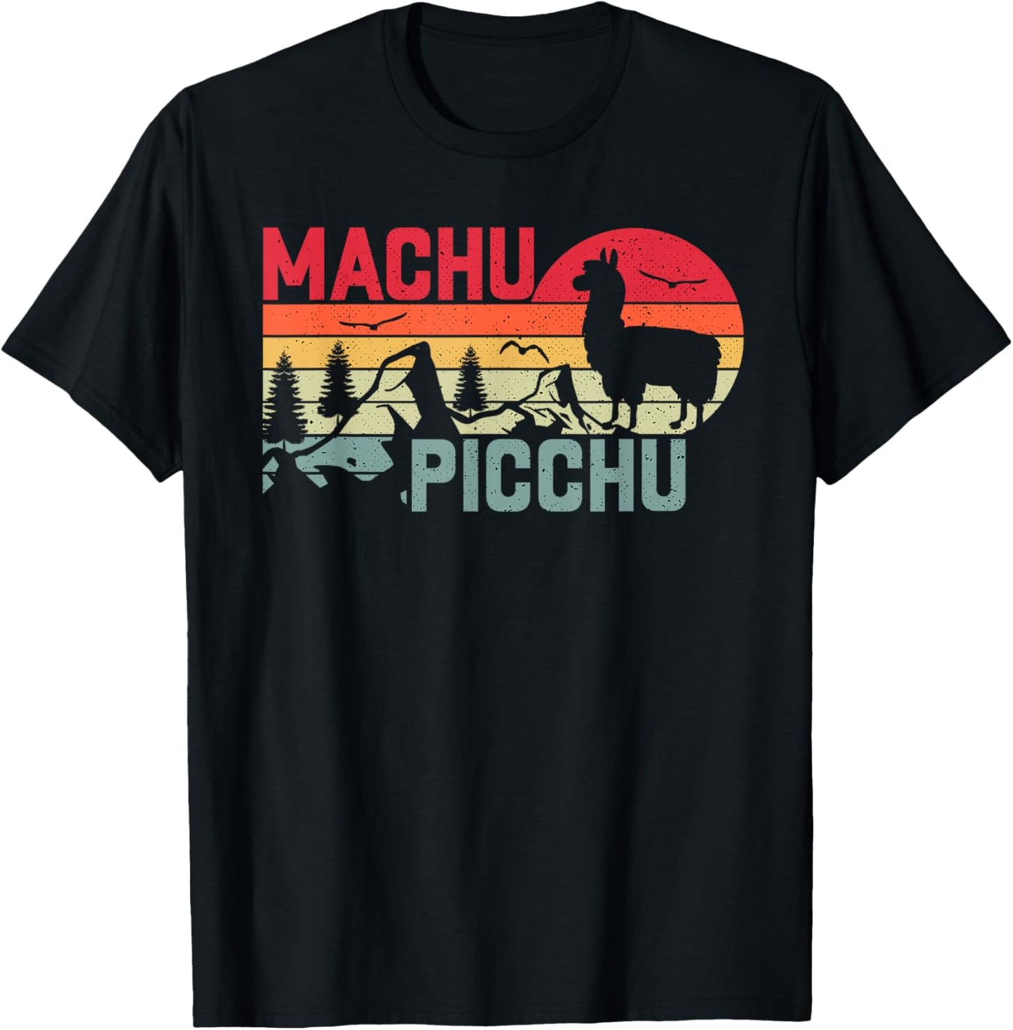 Retro Machu Picchu Peruvian Pride Peru Travel T-Shirt - T-Shirt | Black