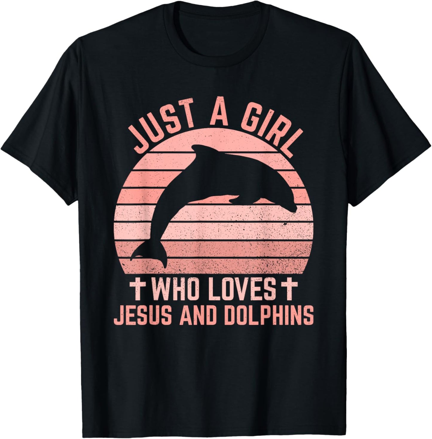 Jesus And Dolphins - Christian Girl And Women T-Shirt - T-Shirt | Black