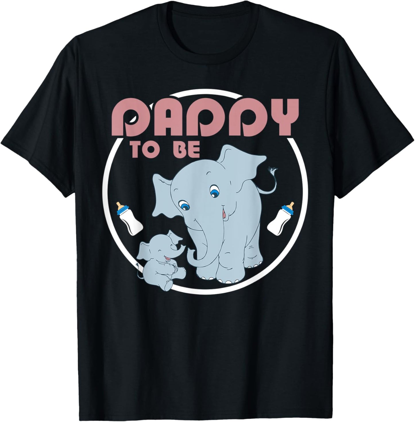 Dad To Be Elephant Baby Shower For Boy Gender Reveal T-Shirt - T-Shirt | Black