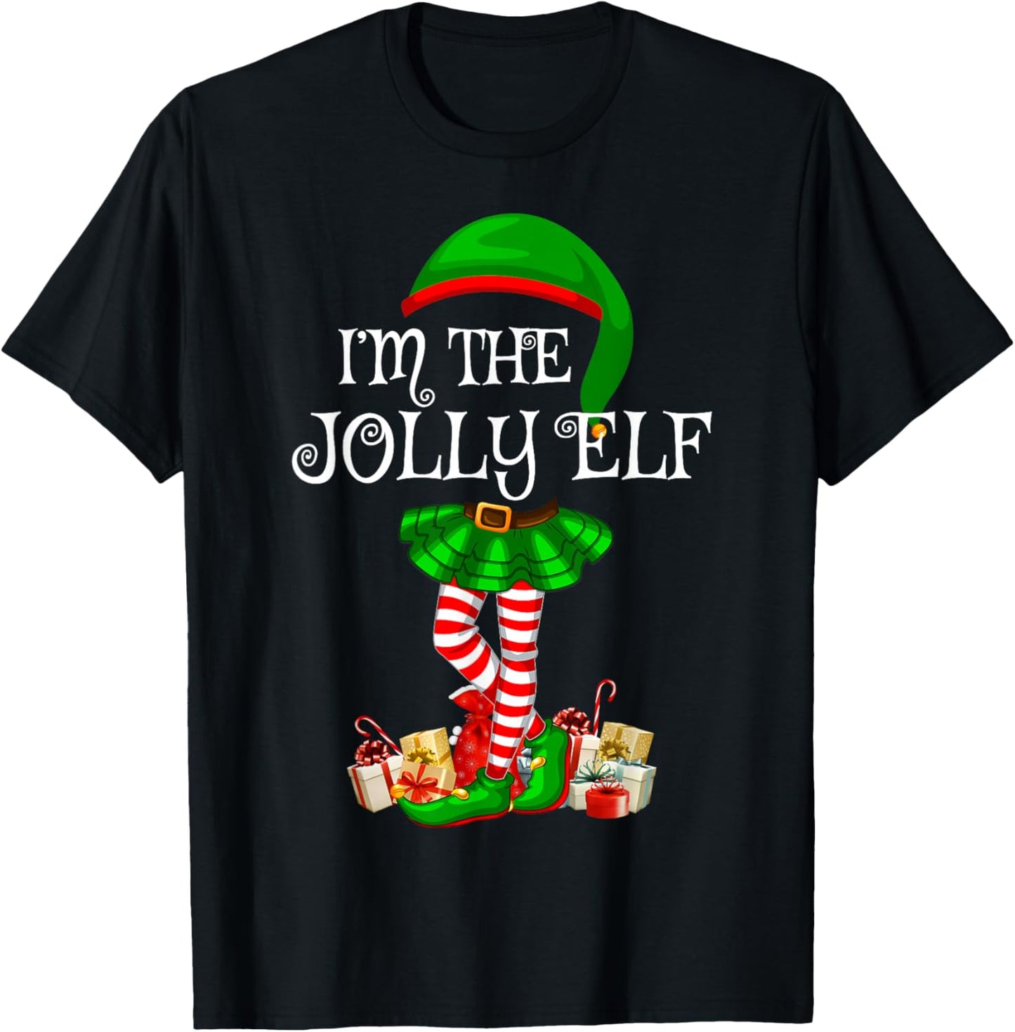 Matching Family Group I'm The Jolly Elf Christmas T-Shirt - T-Shirt | Black