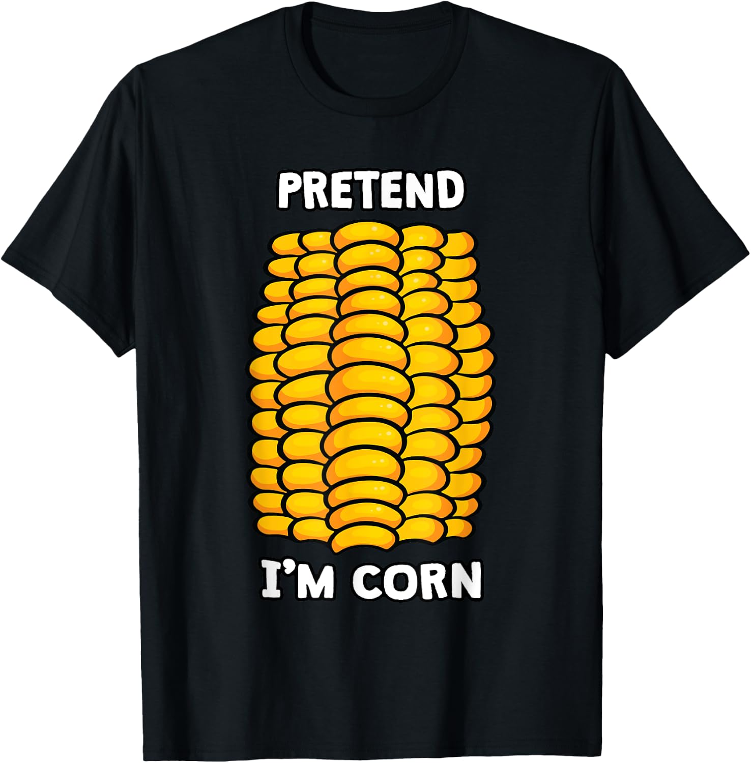 Funny Corn Halloween Cute Pretend I'm Corn T-Shirt - T-Shirt | Black