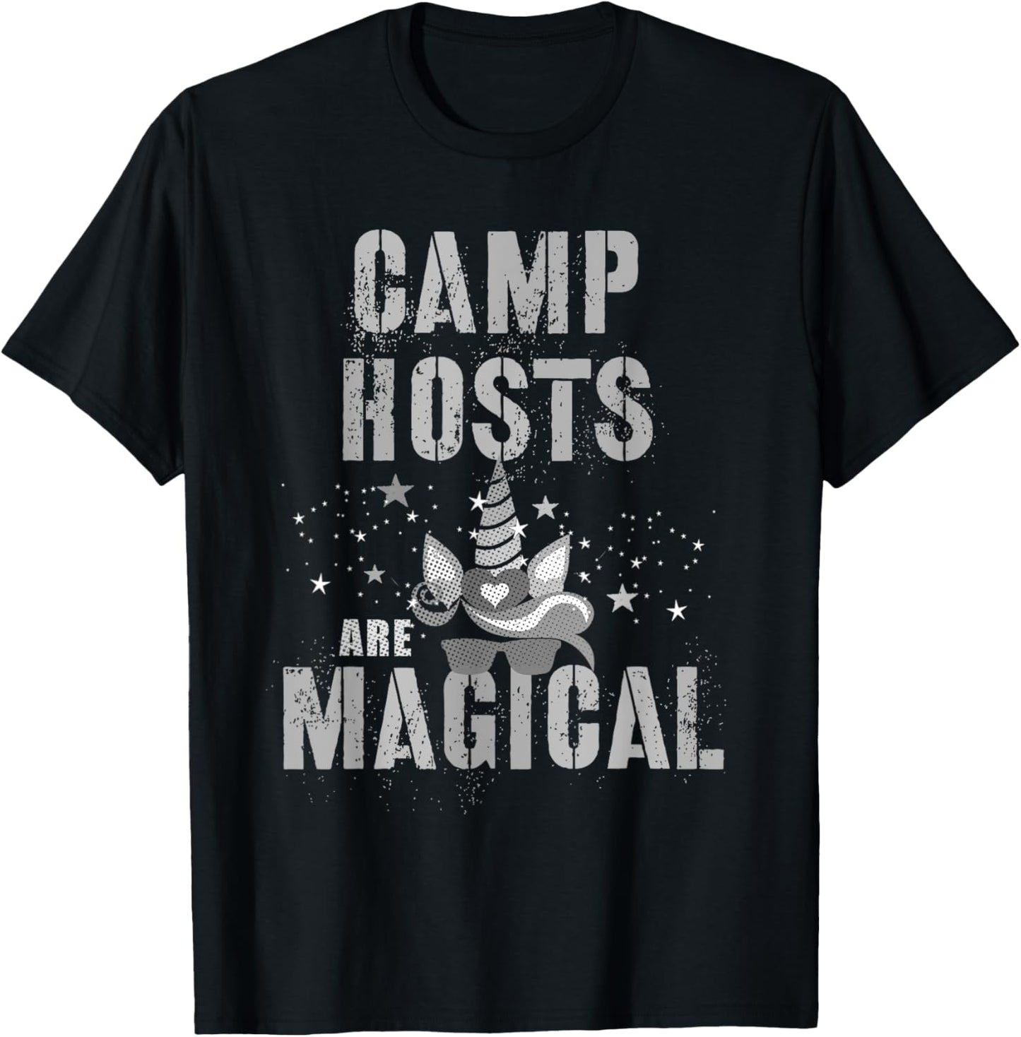 Funny CAMP HOSTS ARE MAGICAL Host I'm Unicorn Cool Mythical T-Shirt - T-Shirt | Black