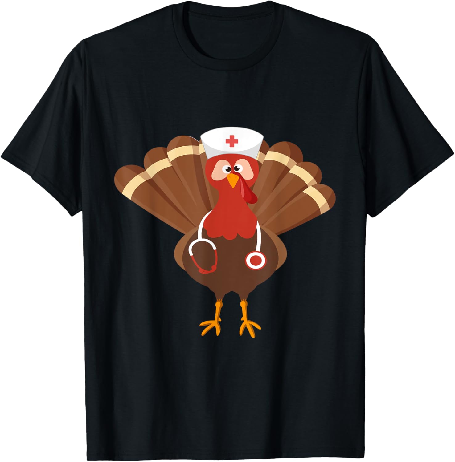 Thanksgiving Nurse, Funny Turkey Thanksgiving Nurse T-Shirt - T-Shirt | Black