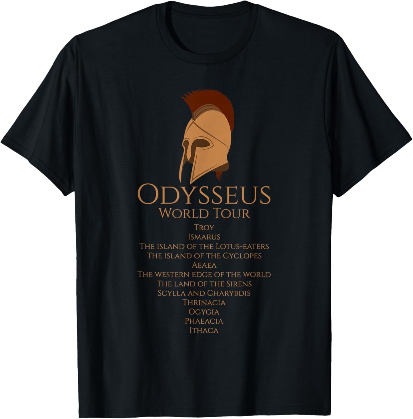 Odysseus World Tour - Ancient Greek Epic Mythlogy T-Shirt - T-Shirt | Black