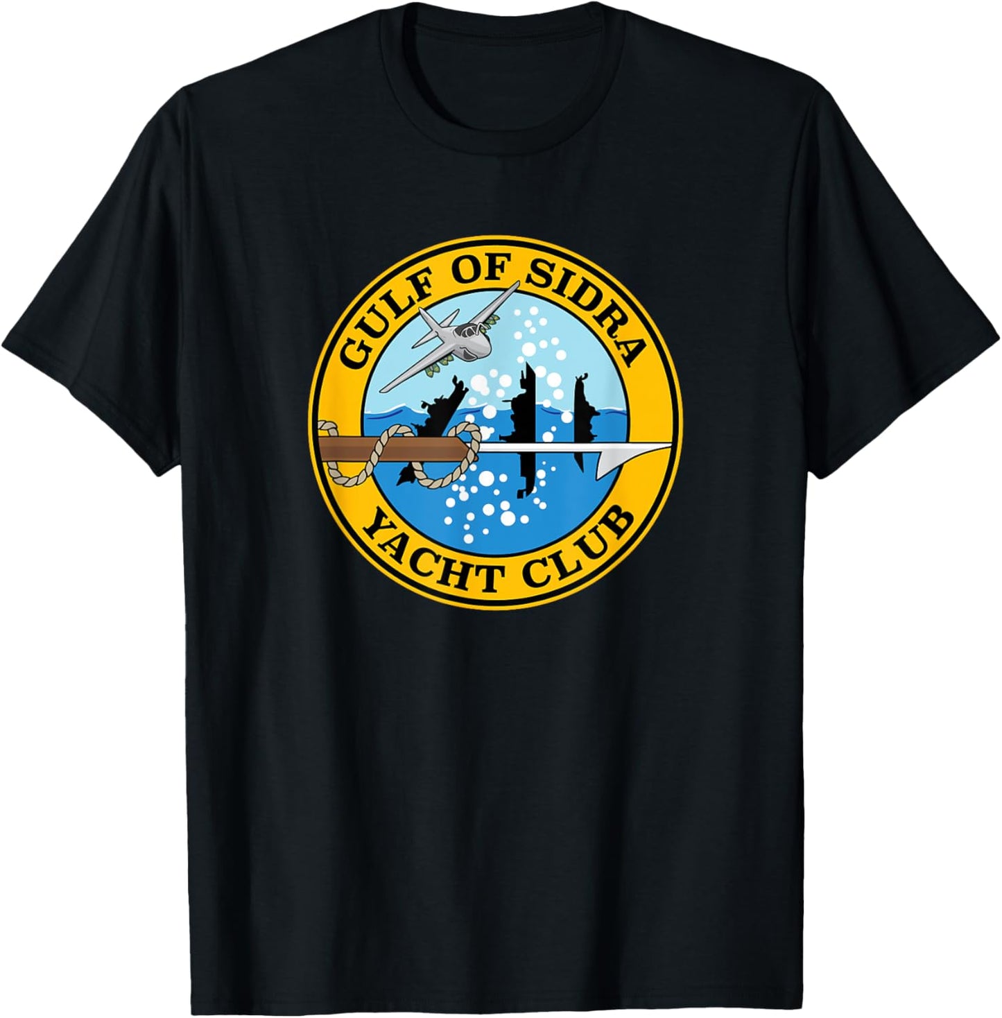 Gulf of Sidra Yacht Club Classic US Naval Sailor Design T-Shirt - T-Shirt | Black