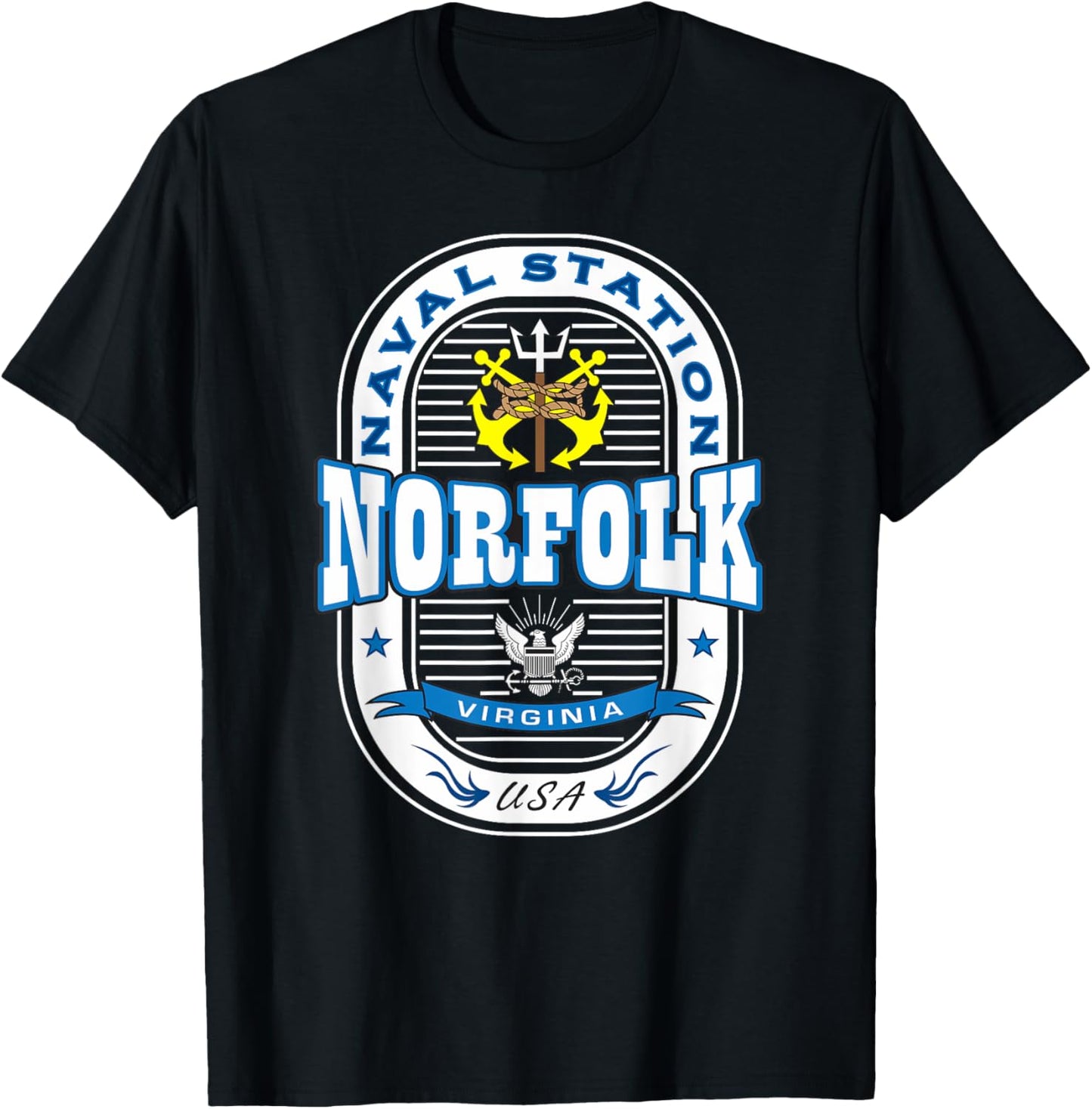 Naval Station Norfolk Virginia Usa T-Shirt - T-Shirt | Black