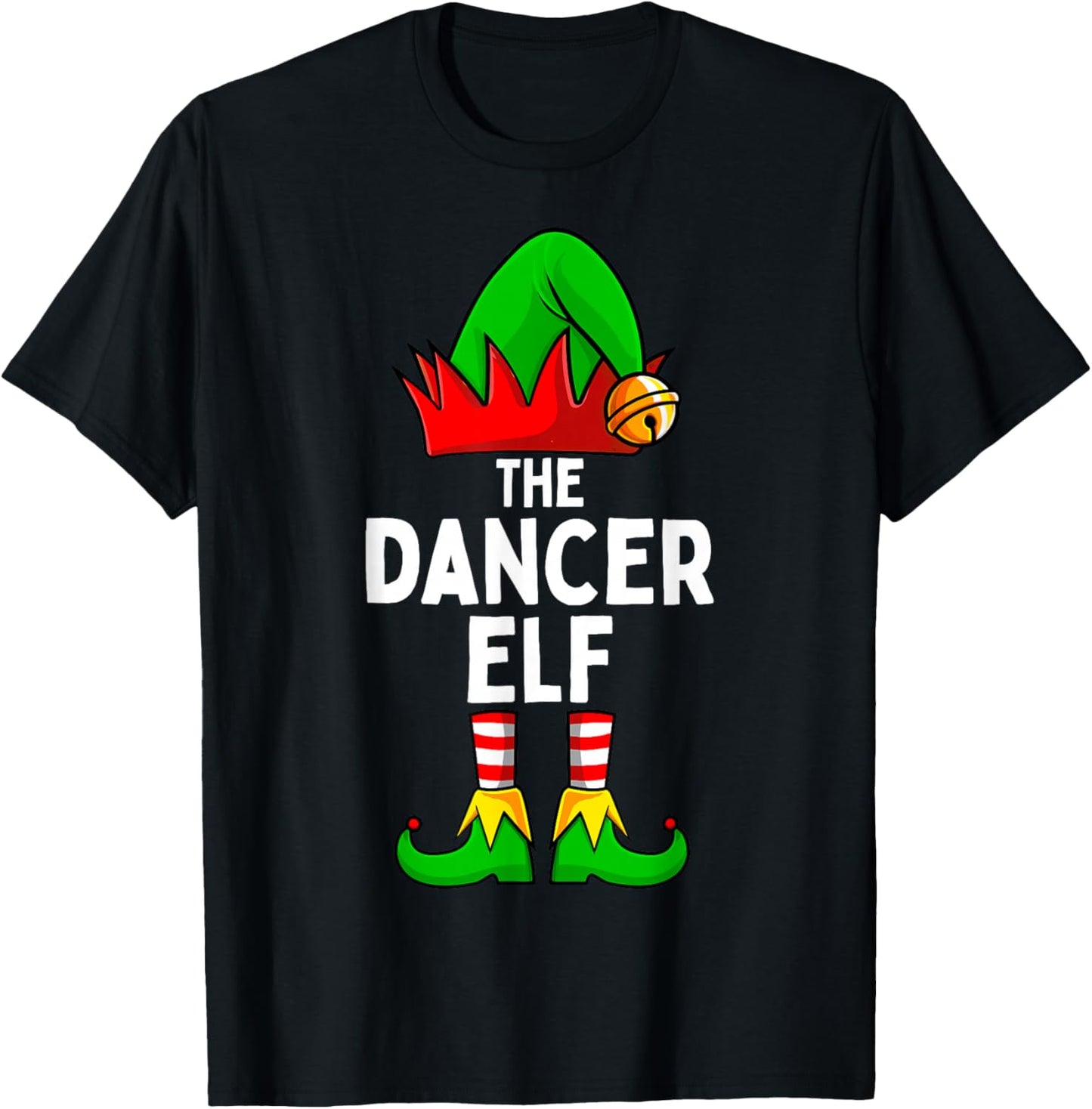 Dancer Elf Matching Family Christmas T-Shirt - T-Shirt | Black