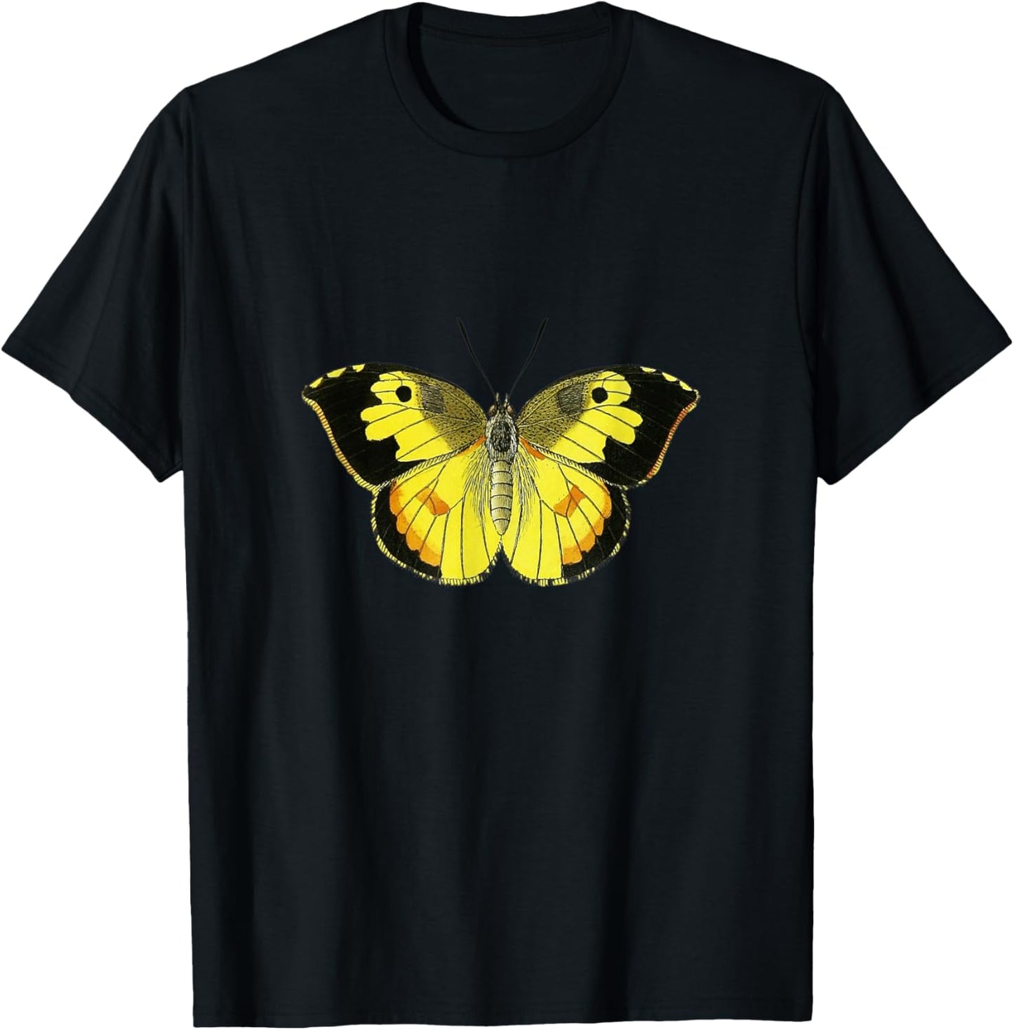 Colorful black and yellow butterfly. T-Shirt - T-Shirt | Black
