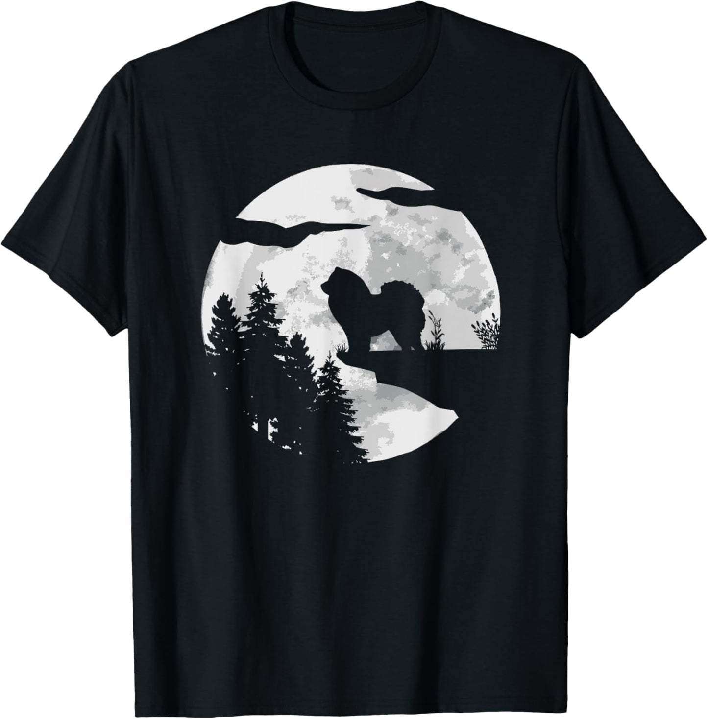Chow Chow Dog Breed Full Moon at Night - Dog Owner Chow Chow Men Women Girls Kids T-Shirt - T-Shirt | Black