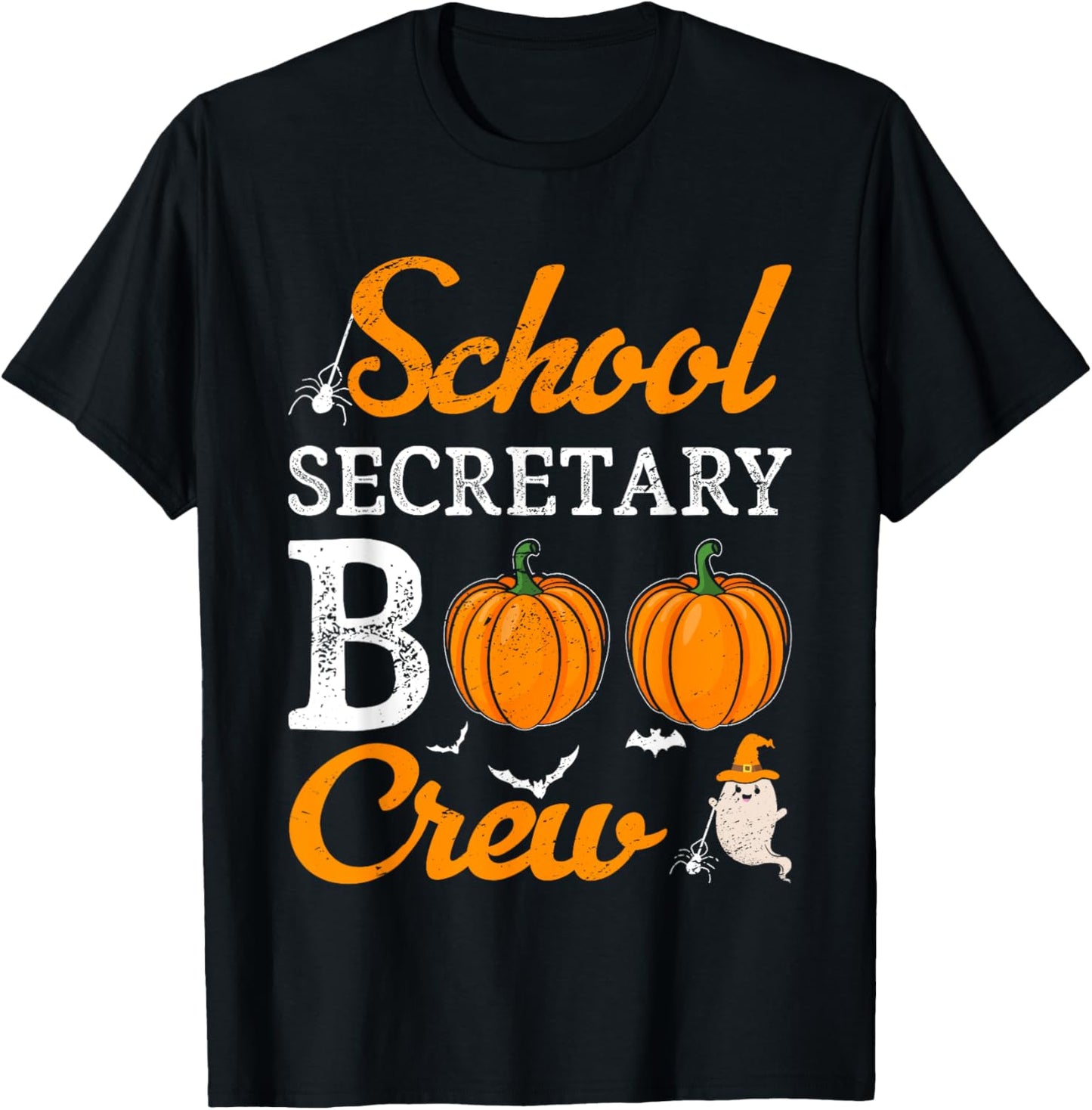 School Secretary Boo Crew Halloween School Office Squad T-Shirt - T-Shirt | Black