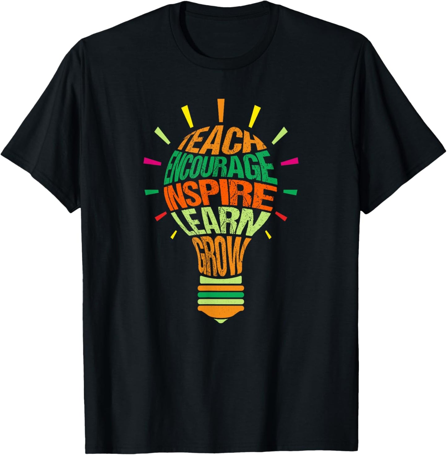 Teacher Inspirational Definition Colorful Lightbulb Women T-Shirt - T-Shirt | Black