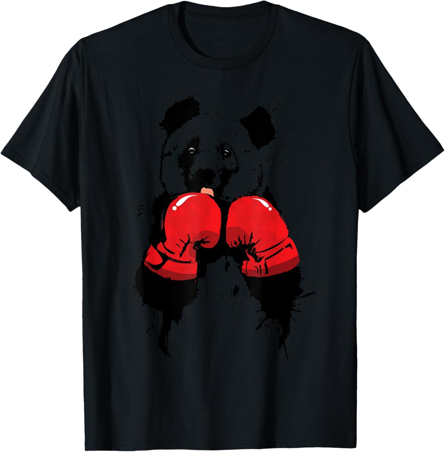 Pop Art Boxing Panda Bear Boxer T-Shirt - T-Shirt | Black