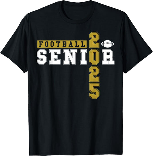 Football Senior Night Football Senior 2025 Graduation 19 T-Shirt - T-Shirt | Black