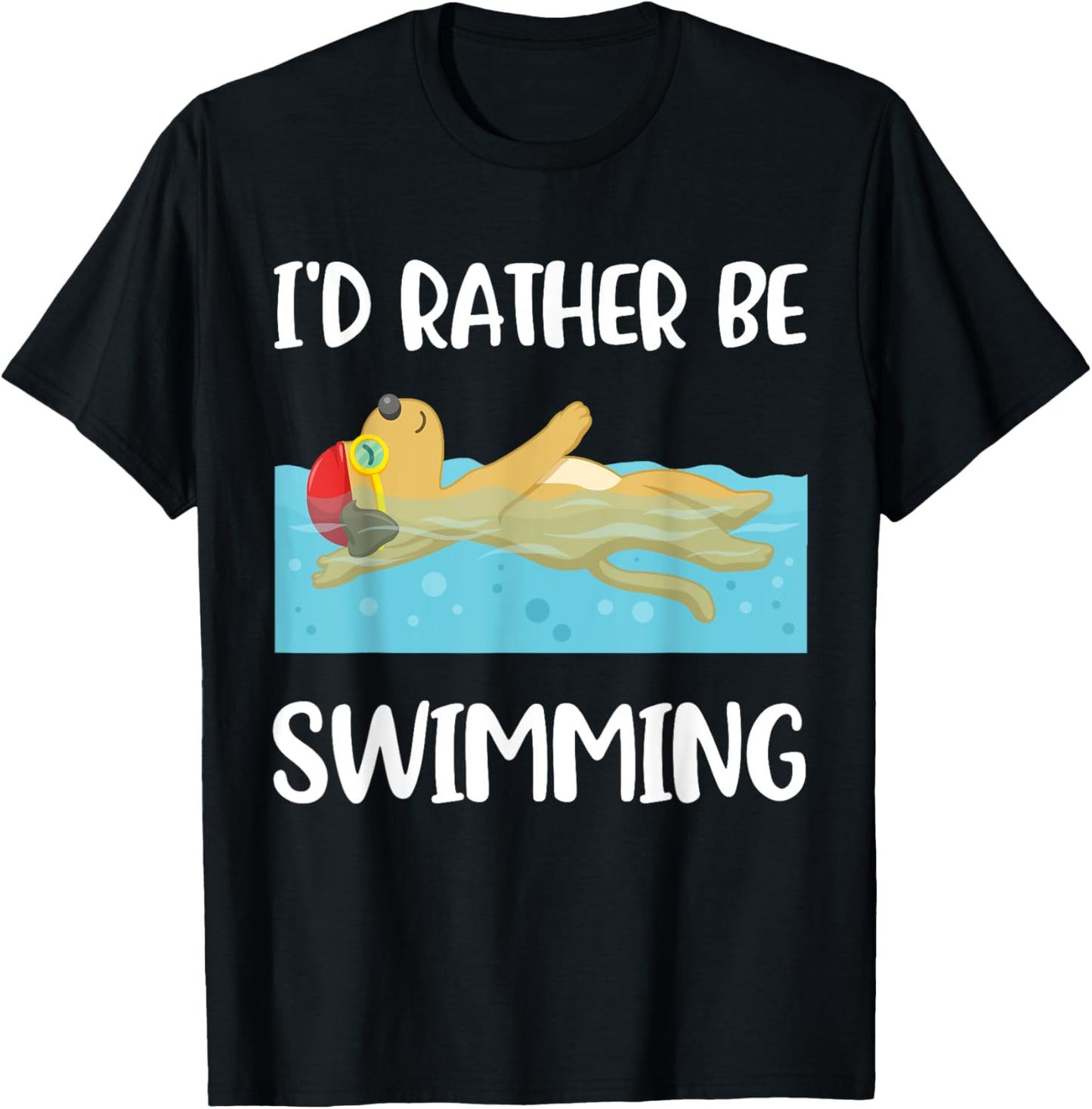 Id Rather Be Swimming T-Shirt - T-Shirt | Black