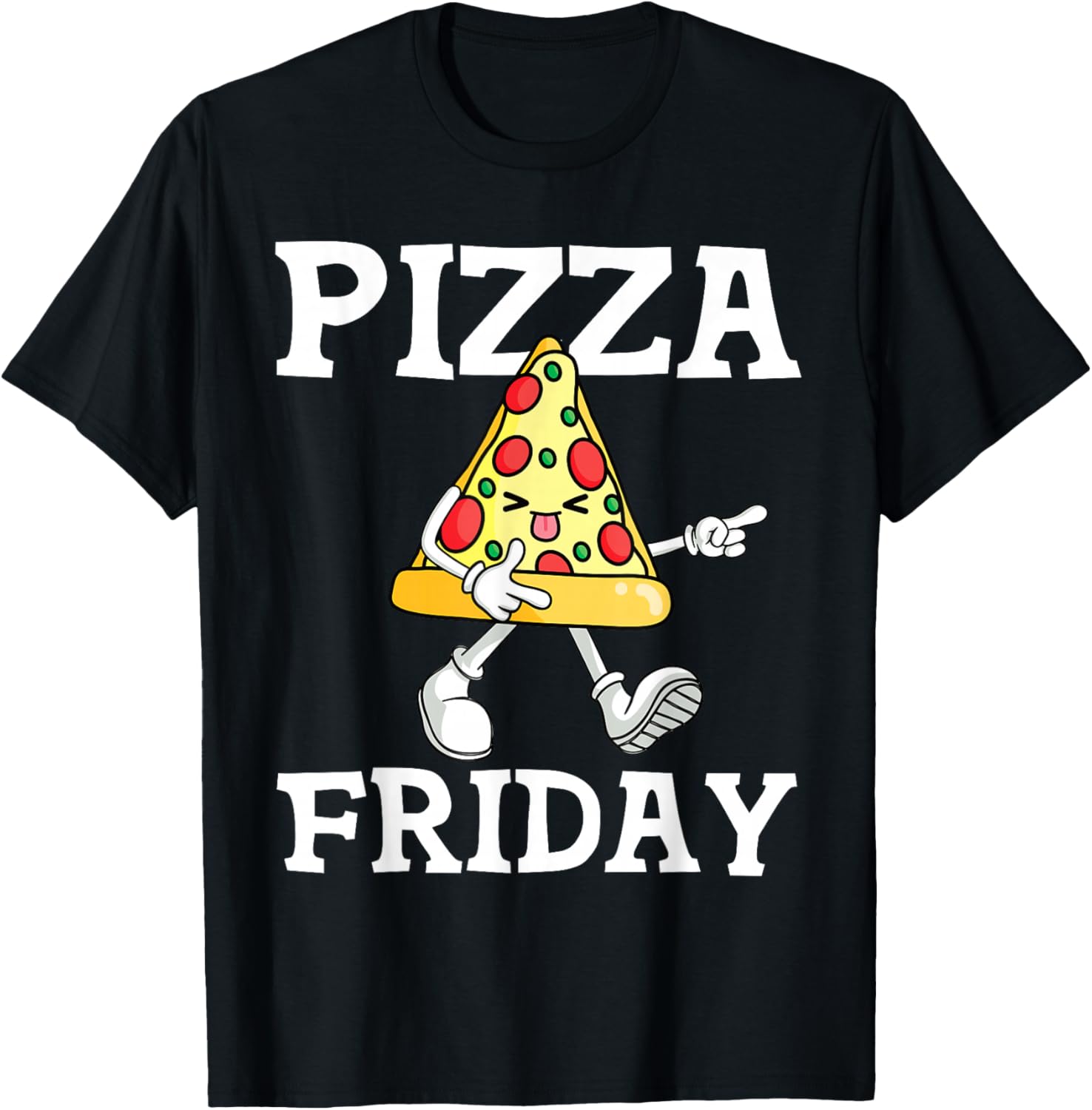 Funny Pizza Friday Pizza Slice For Pepperoni Lover T-Shirt - T-Shirt | Black