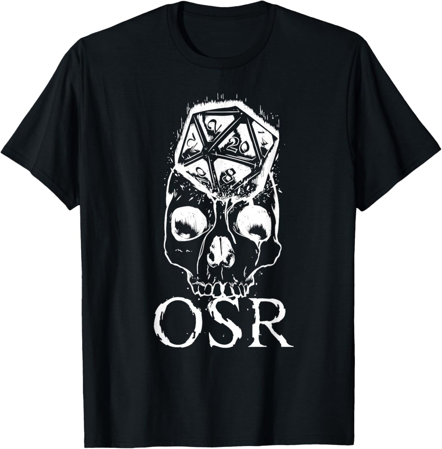 OSR RPG Roleplaying Games D20 Skull Old School Revival T-Shirt - T-Shirt | Black