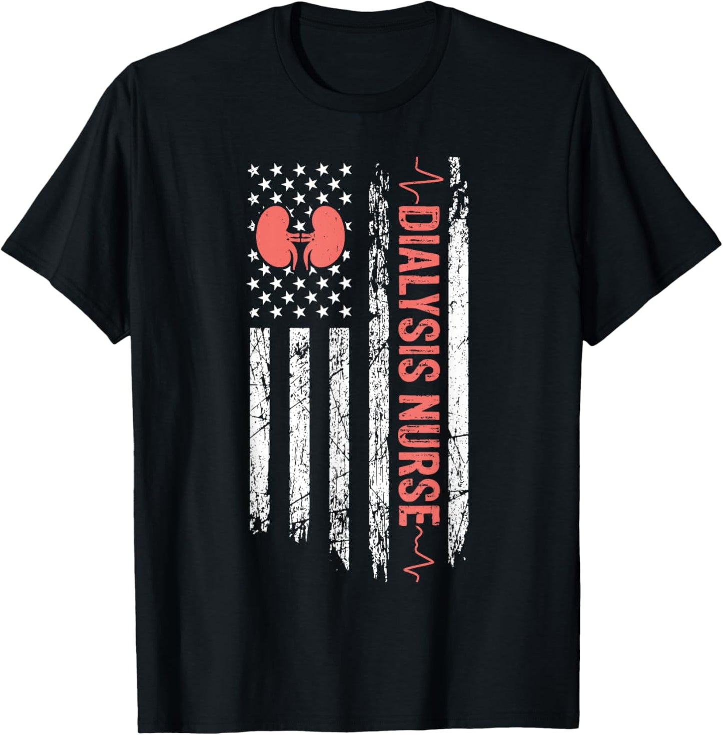 USA Flag Dialysis Nurse - RN Patriotic Nephrology Nurse Men T-Shirt - T-Shirt | Black