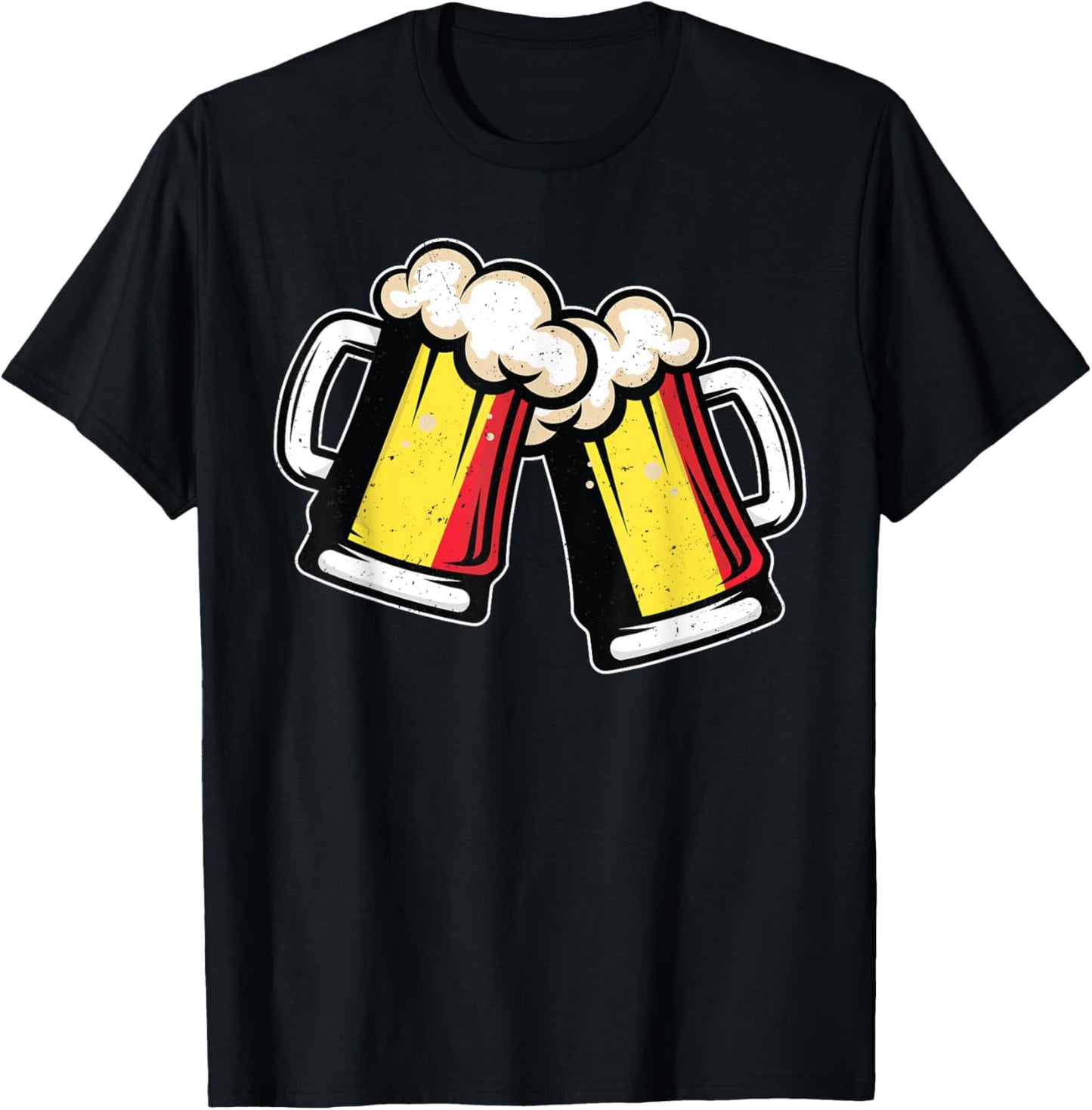 Belgium Flag Beer Mug - Cool Belgian Beer T-Shirt - T-Shirt | Black