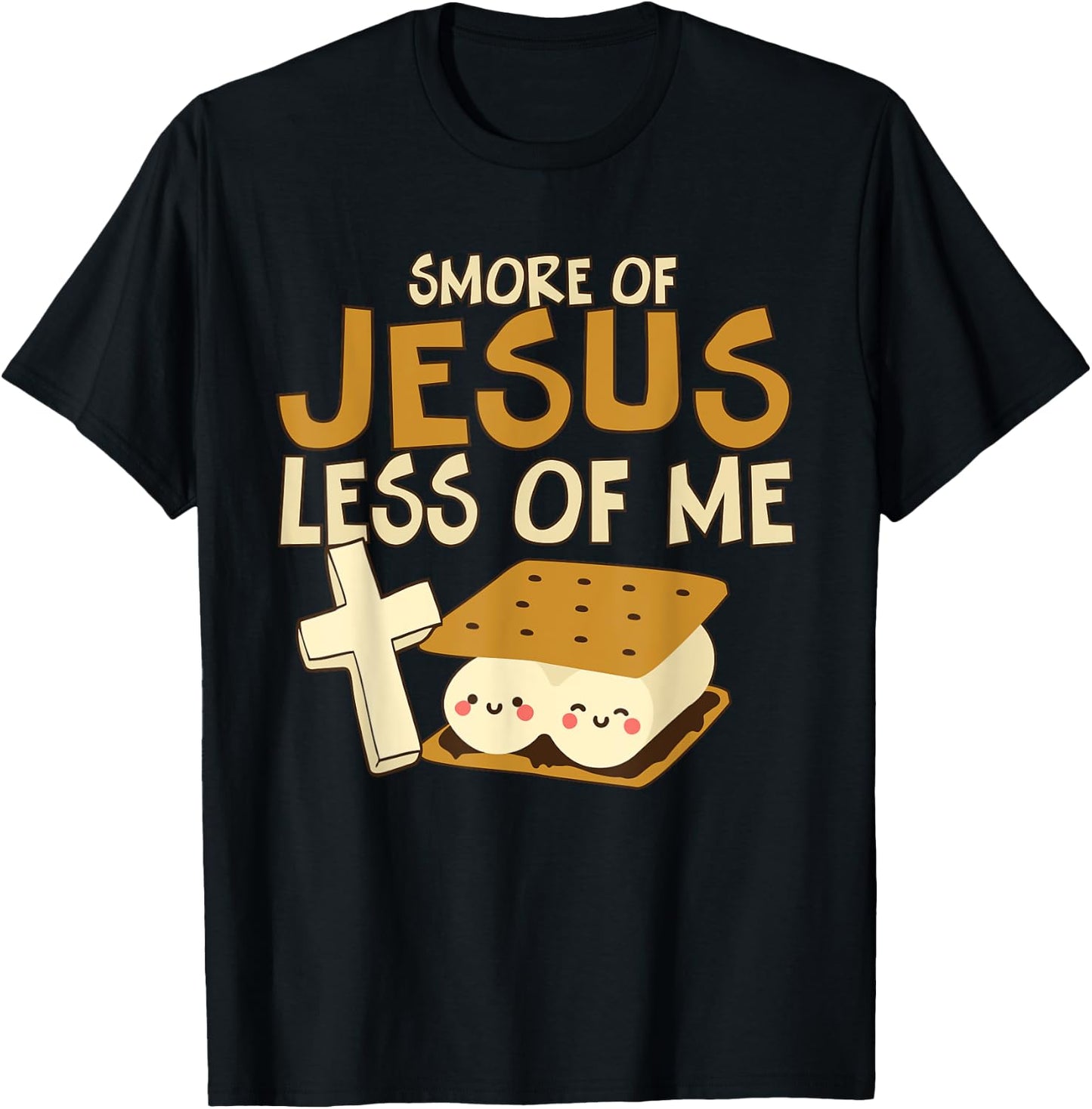 Religious Camper Smore of Jesus Less of Me Holy Cross T-Shirt - T-Shirt | Black
