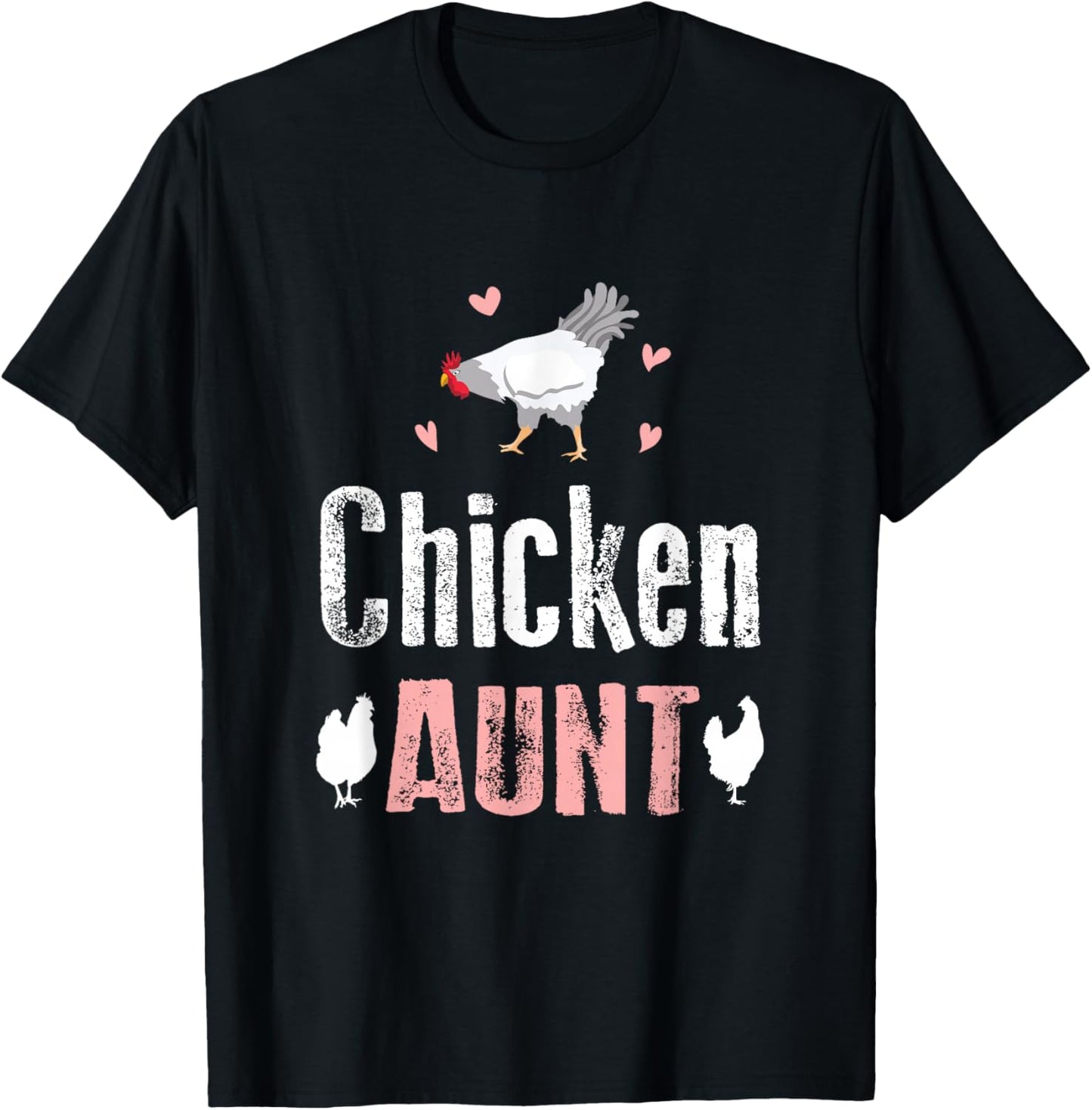 Chicken Aunt Auntie Farm T-Shirt - T-Shirt | Black