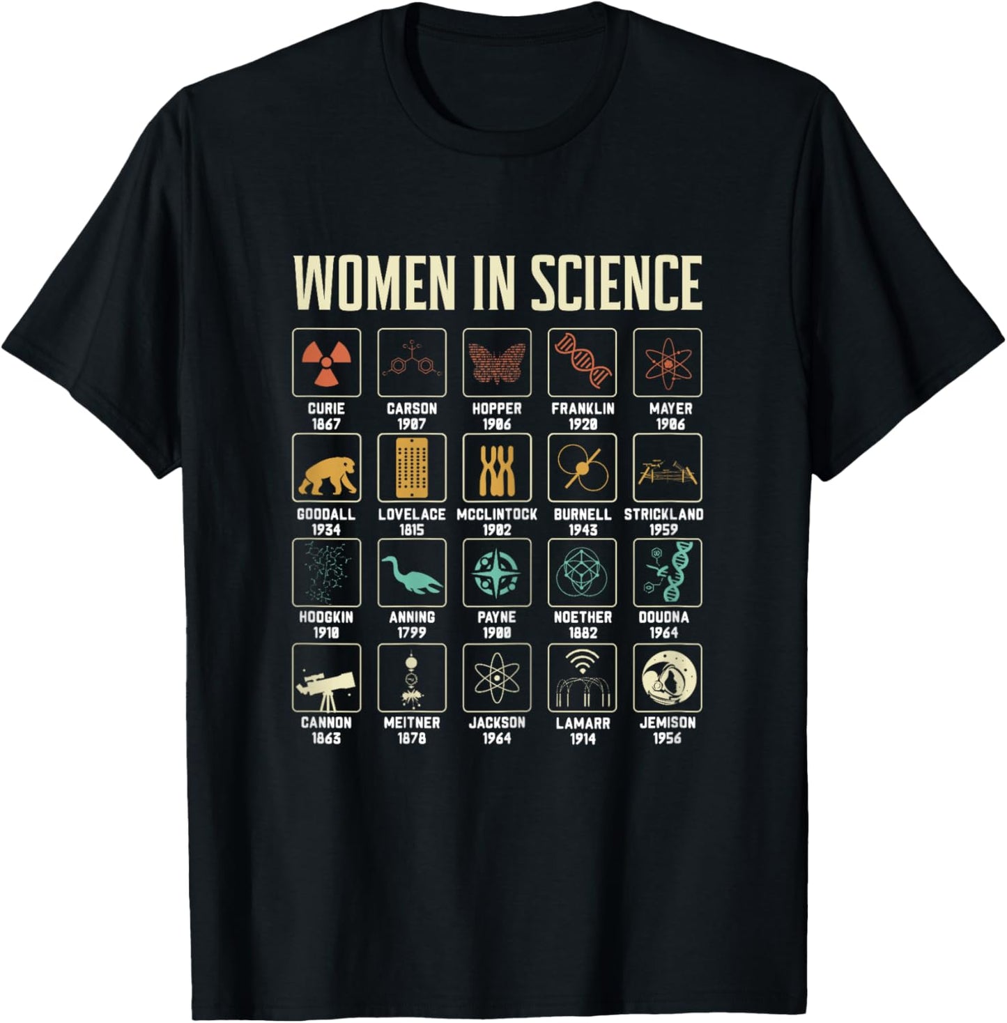 Women In Science Design Biology Chemistry Student Teacher T-Shirt - T-Shirt | Black
